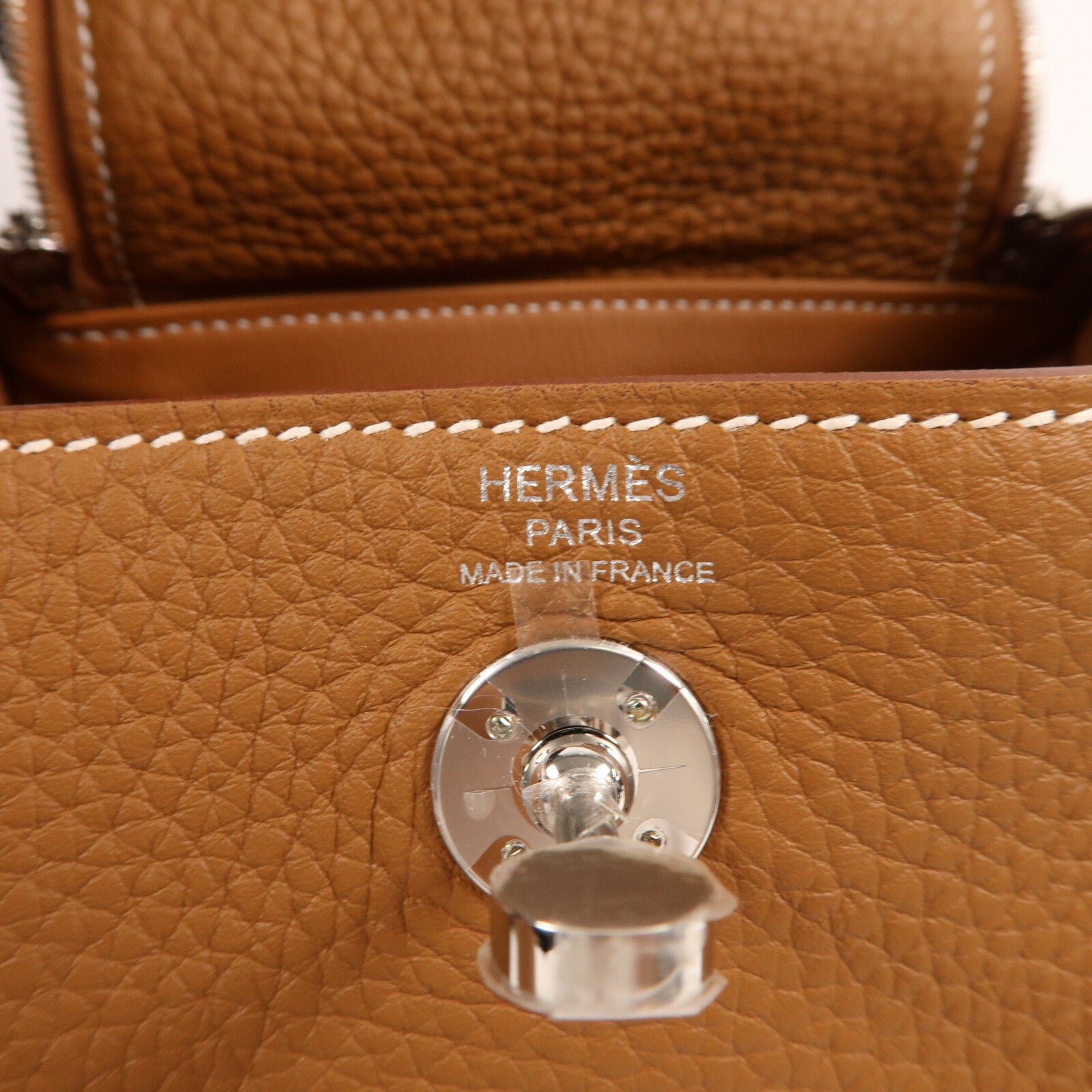 HERMES Clemence皮革Mini Lindy手挽肩背兩用袋Gold