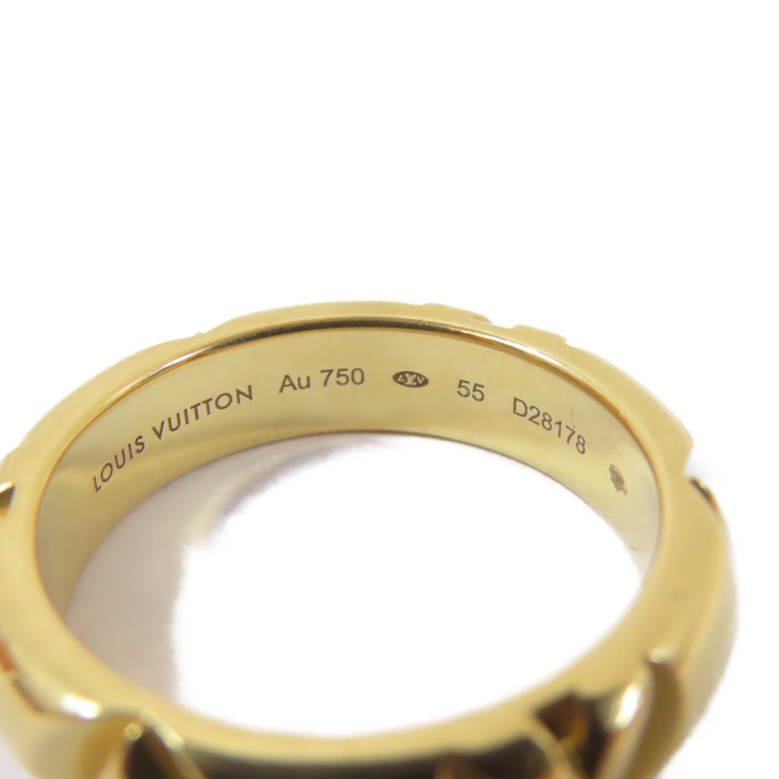 LOUIS VUITTON 18K黃金Gold Ring戒指LV#55/US#7