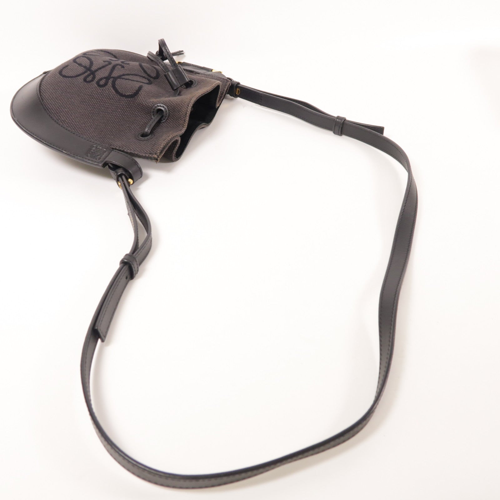 LOEWE 帆布Shoulder Bag金扣肩背袋