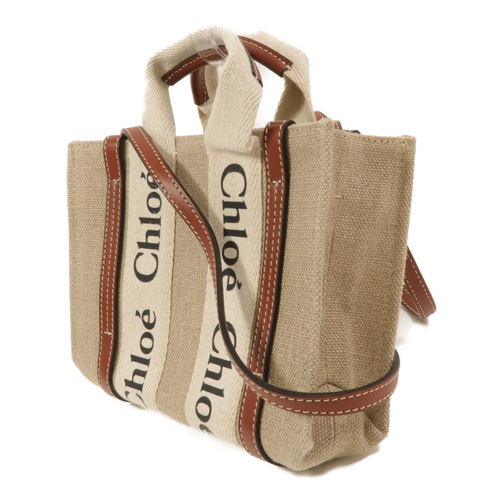 Chloe 帆布Woody Tote Bag Mini手挽肩背兩用袋