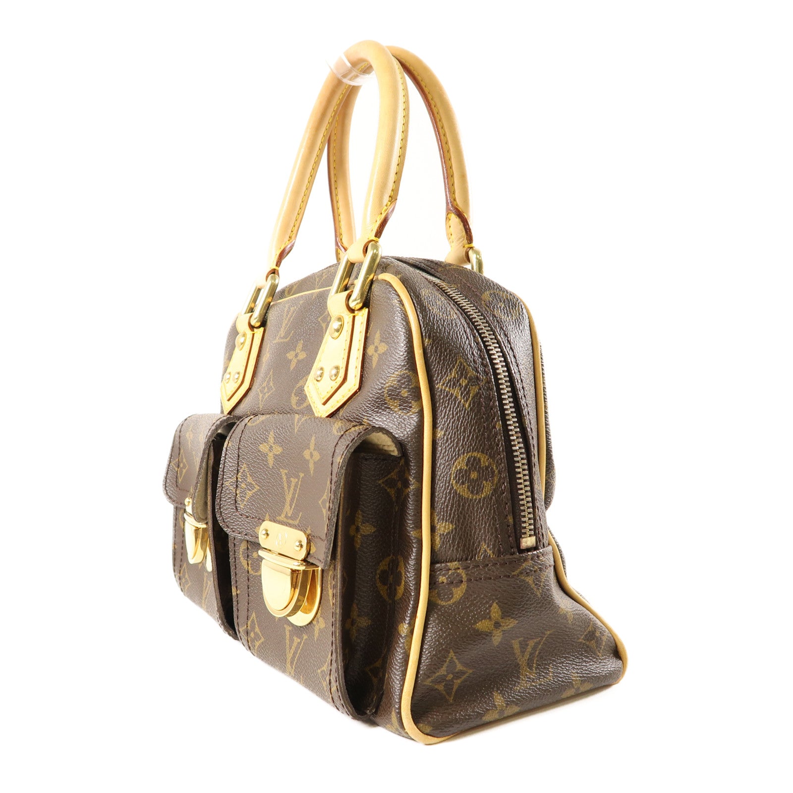LOUIS VUITTON Monogram Manhattan PM手挽袋棕色