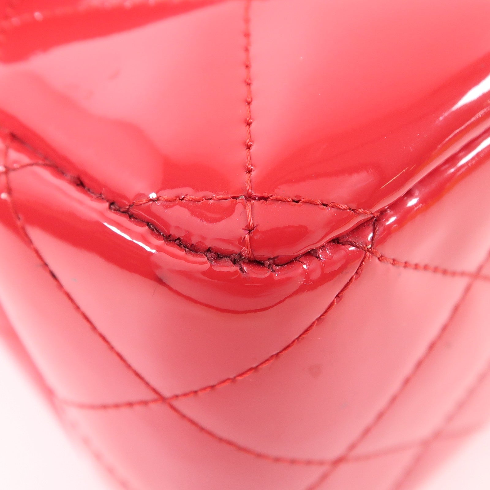 CHANEL 漆皮皮革Large Classic銀扣鏈帶肩背袋