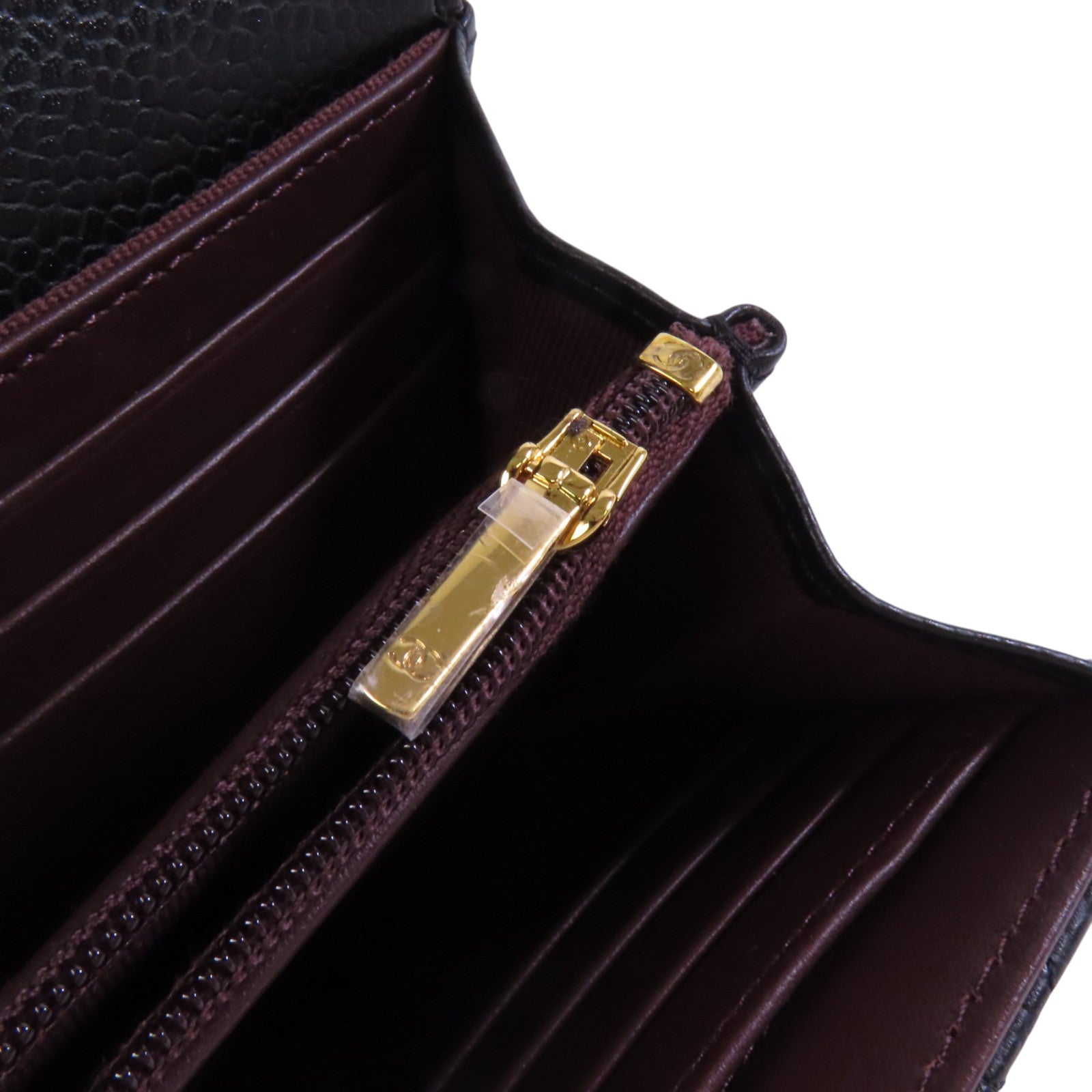 CHANEL 牛皮皮革Long Wallet金扣長錢包