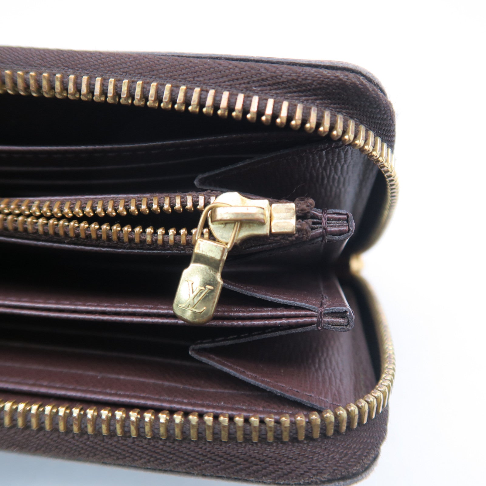 LOUIS VUITTON 【激減優惠】Damier Ebene Zipper Wallet金扣長錢包啡色