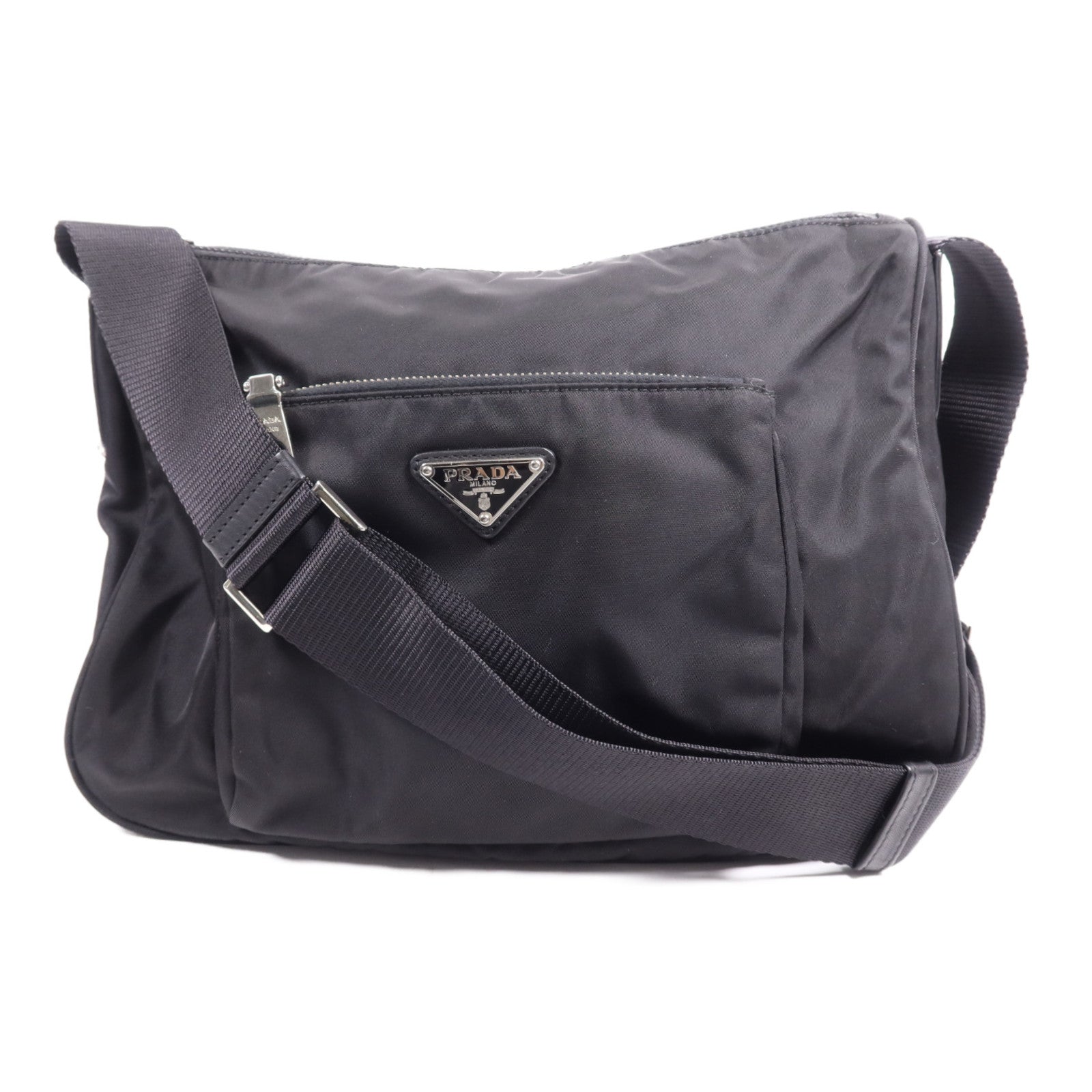 PRADA 尼龍Shoulder Bag銀扣肩背袋
