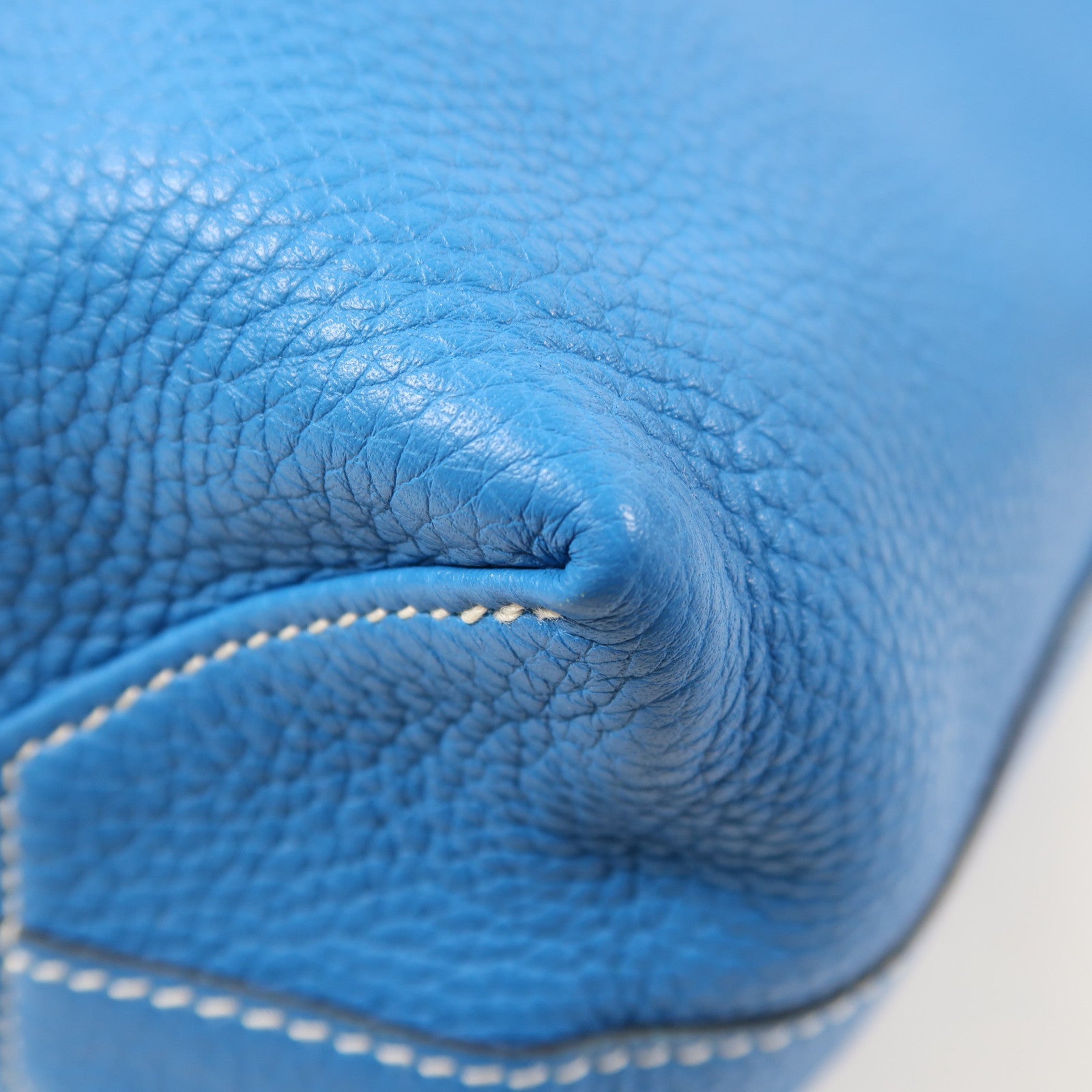 HERMES Clemence皮革Double Sens 45肩背袋藍色/綠色