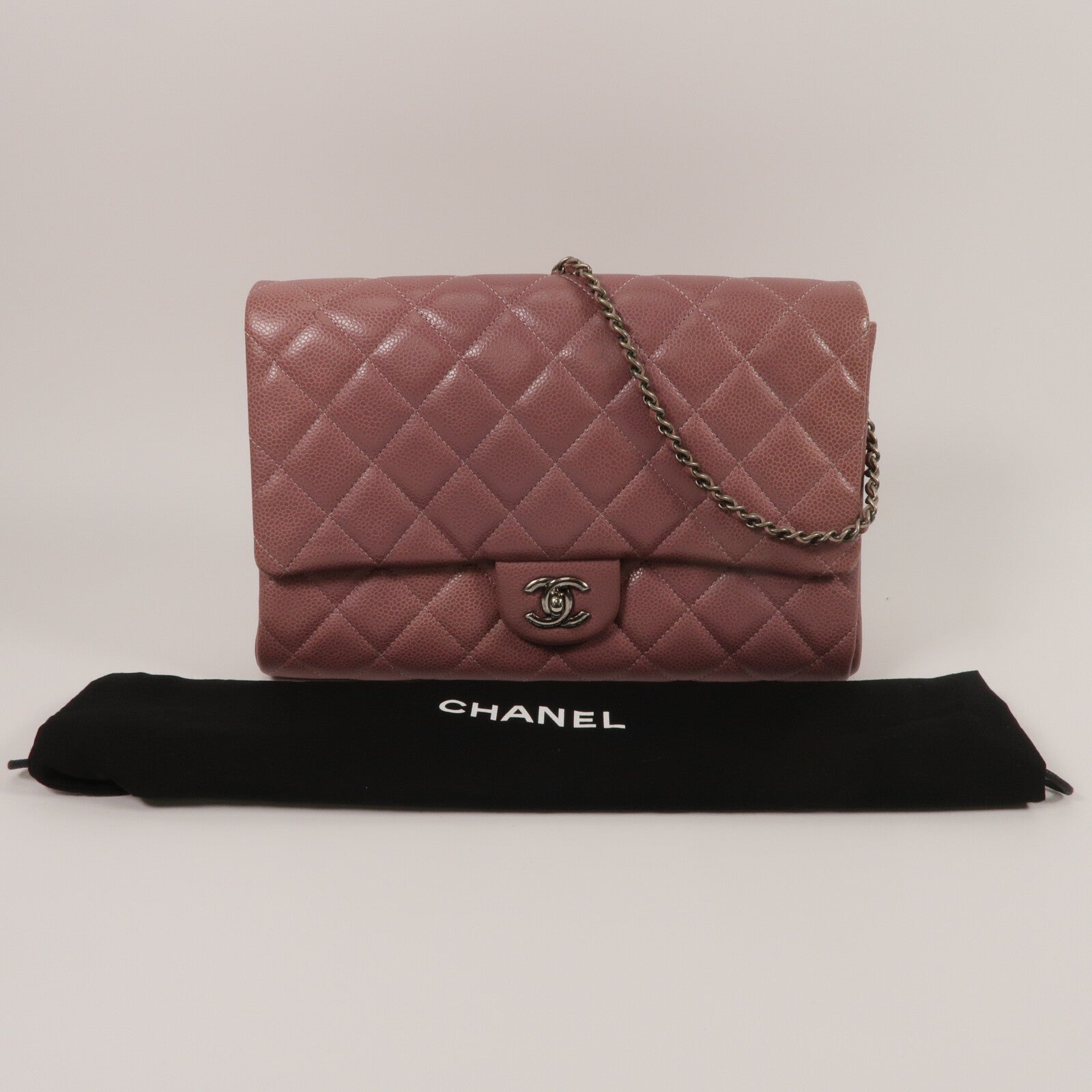 CHANEL 牛皮皮革Clutch Flap With Chain鏈帶肩背袋