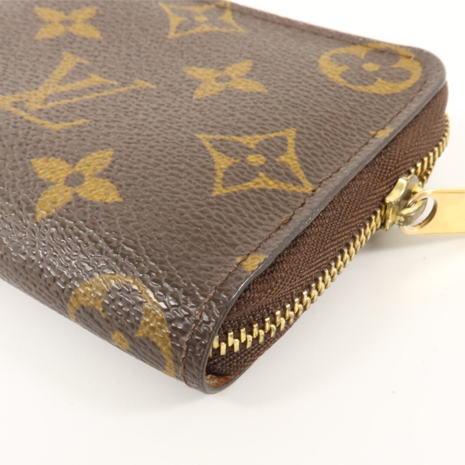 LOUIS VUITTON Monogram Zippy Coin Purse金扣零錢包棕色