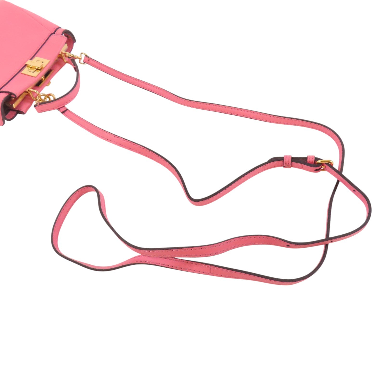 FENDI 【激減優惠】牛皮皮革Micro Peekaboo金扣肩背袋
