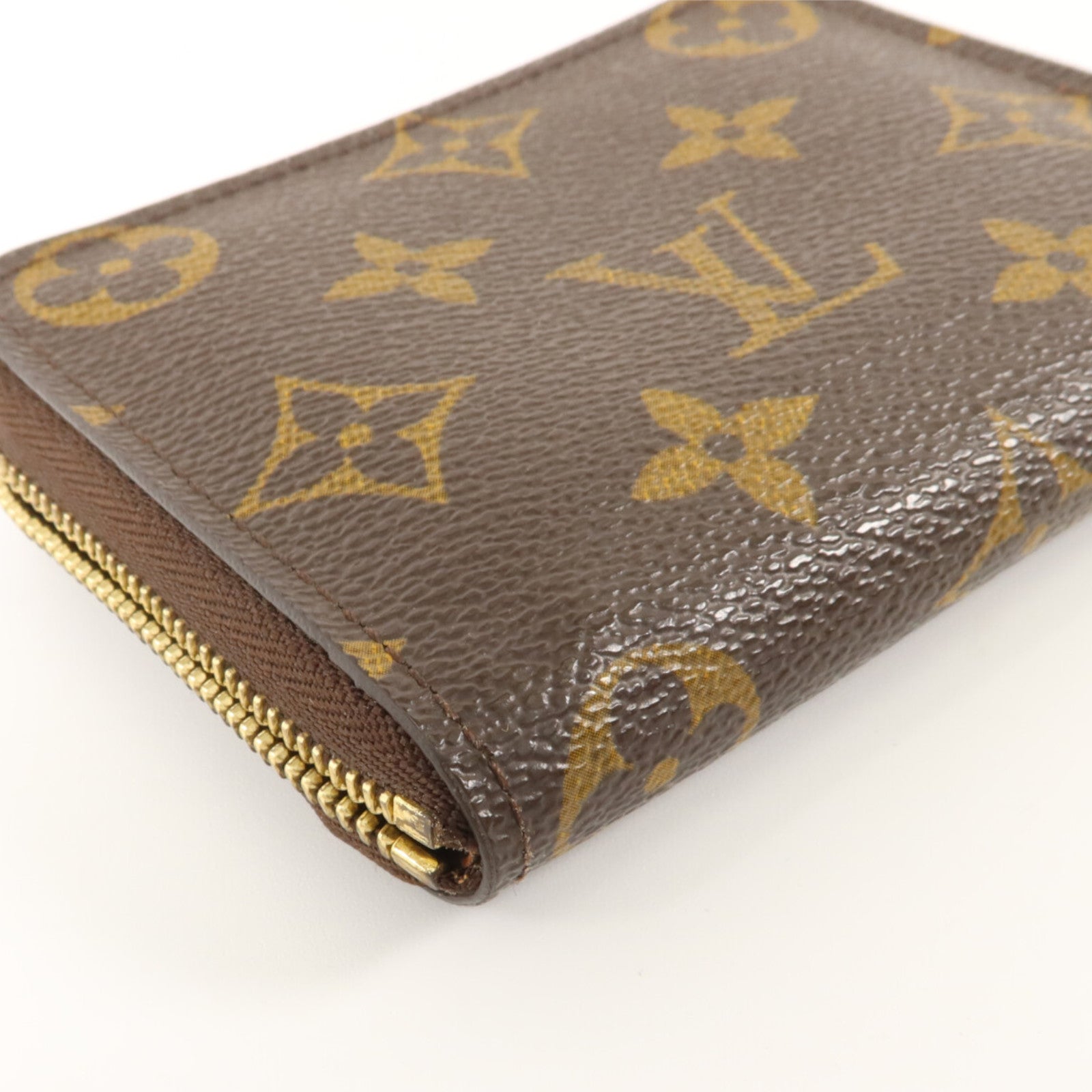 LOUIS VUITTON Monogram Zippy Coin Purse金扣零錢包棕色