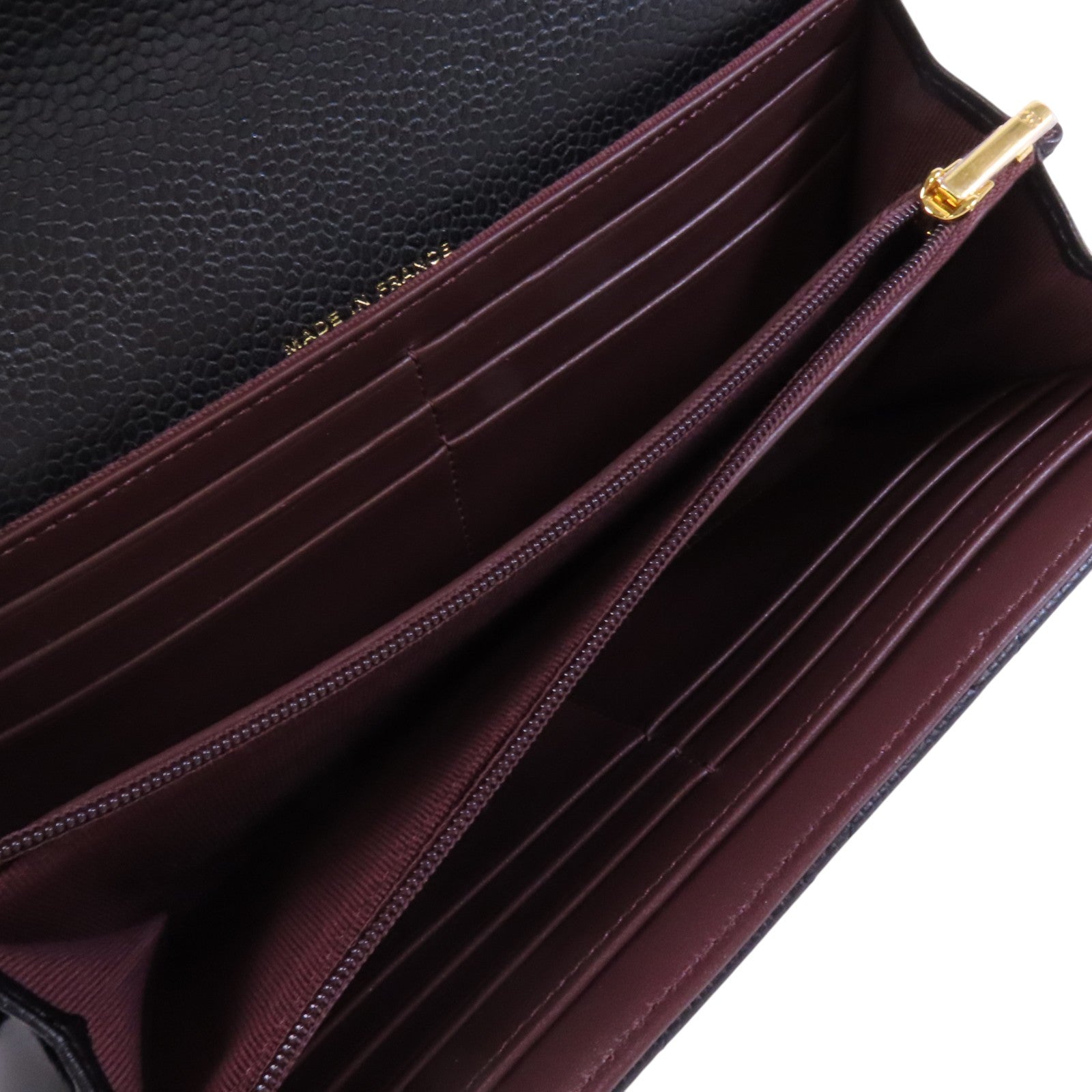 CHANEL 牛皮皮革Long Wallet金扣長錢包