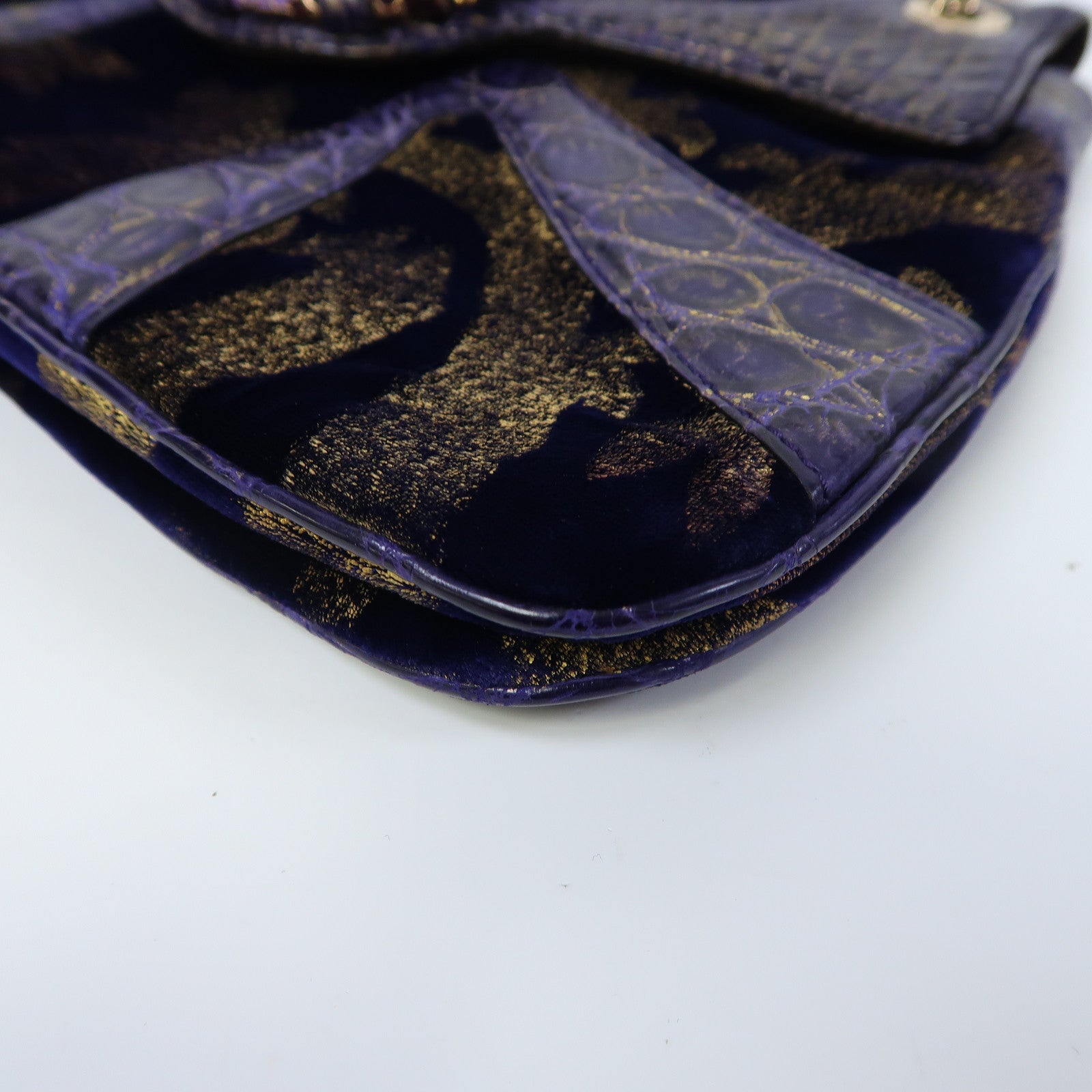GUCCI 【激減優惠】皮革Chain Shoulder金扣鏈帶肩背袋藍色