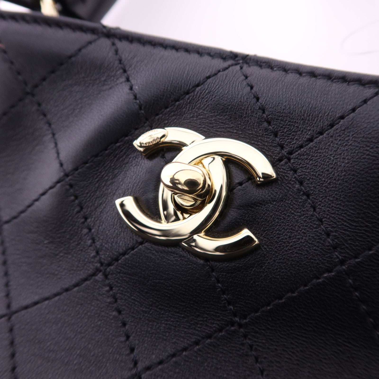 CHANEL 牛皮皮革2 Way Shoulder Bag金扣手挽肩背兩用袋