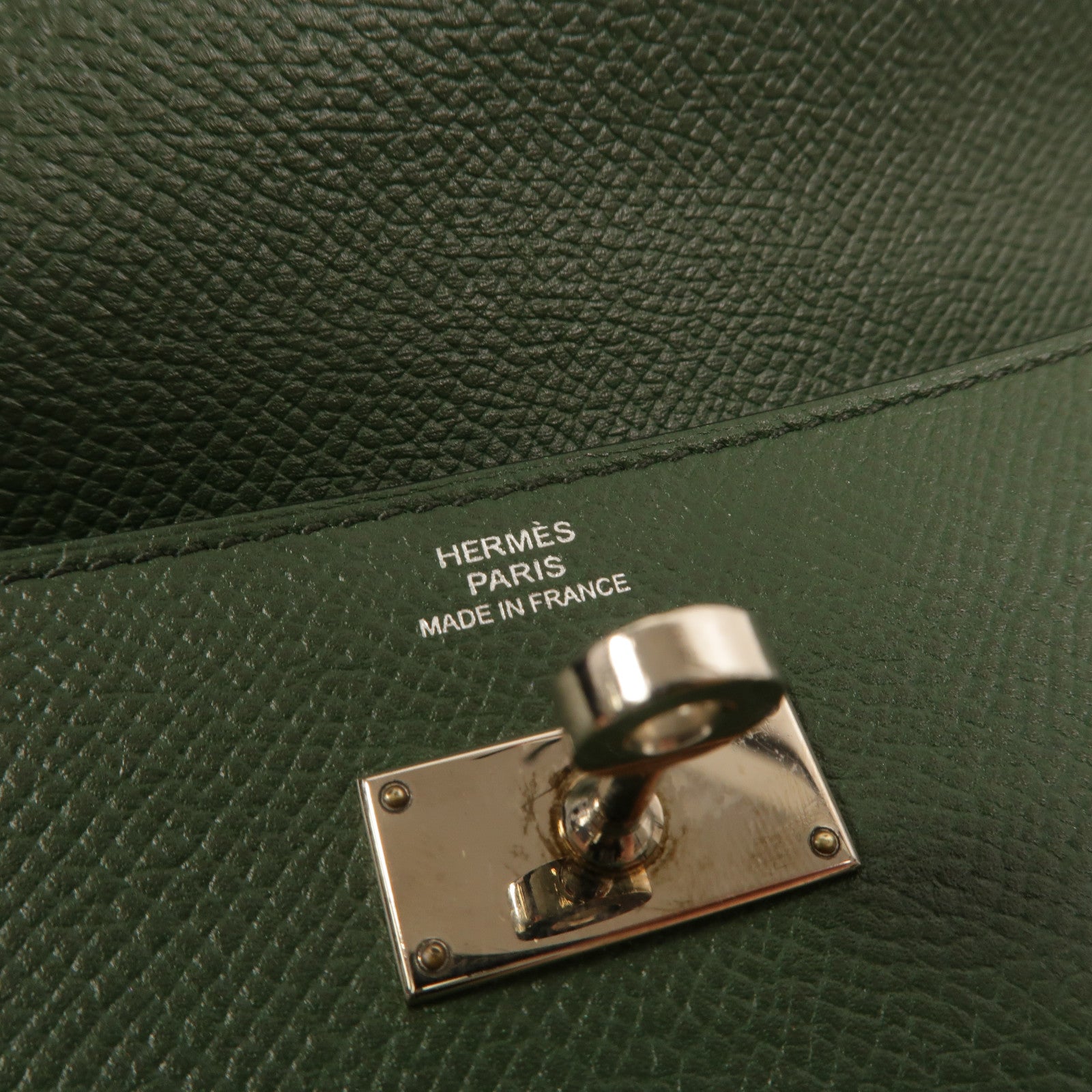 HERMES Epsom皮革Kelly Wallet長錢包Vert Anglais