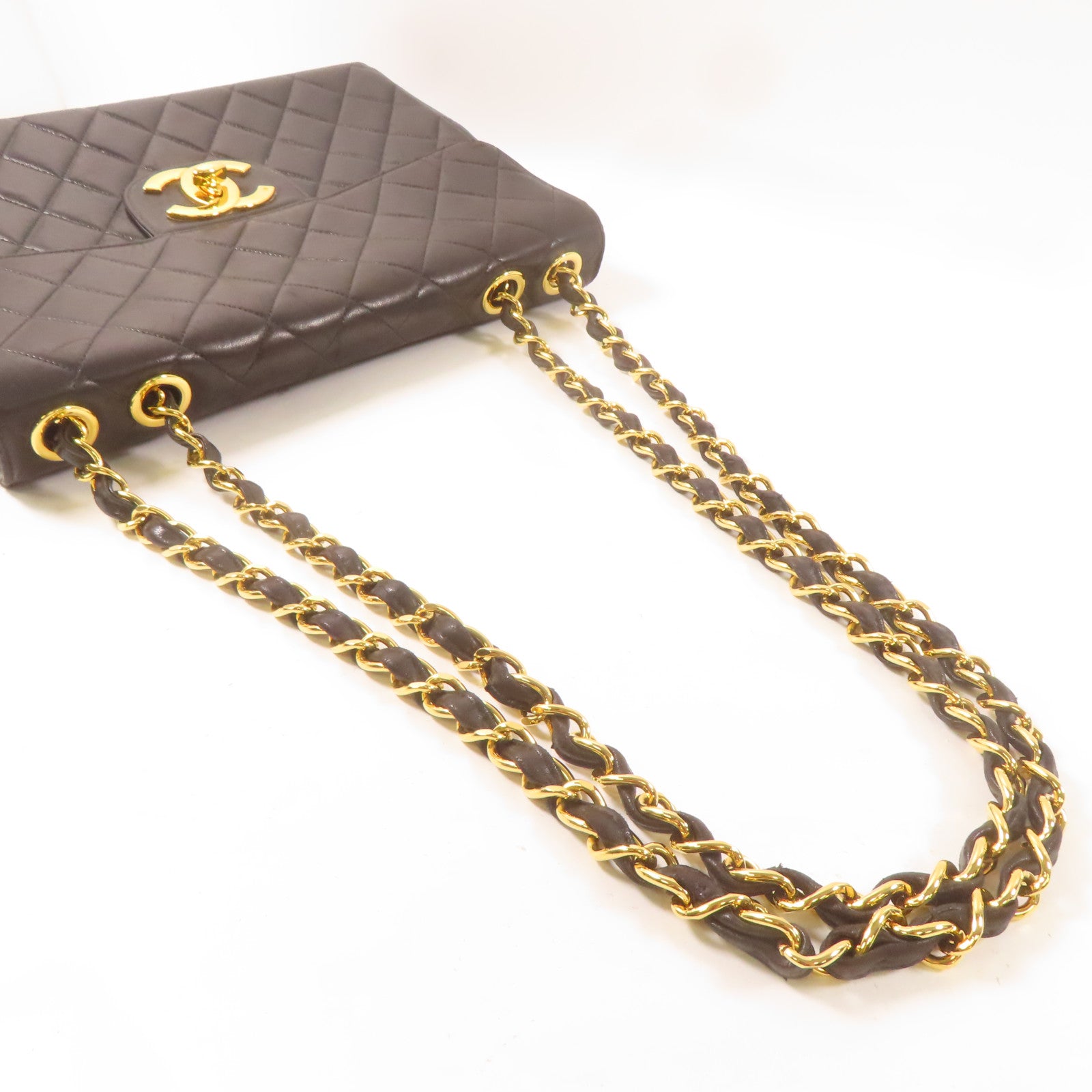 CHANEL 【激減優惠】菱格牛皮皮革Vintage Shoulder Bag金扣鏈帶肩背袋黑色