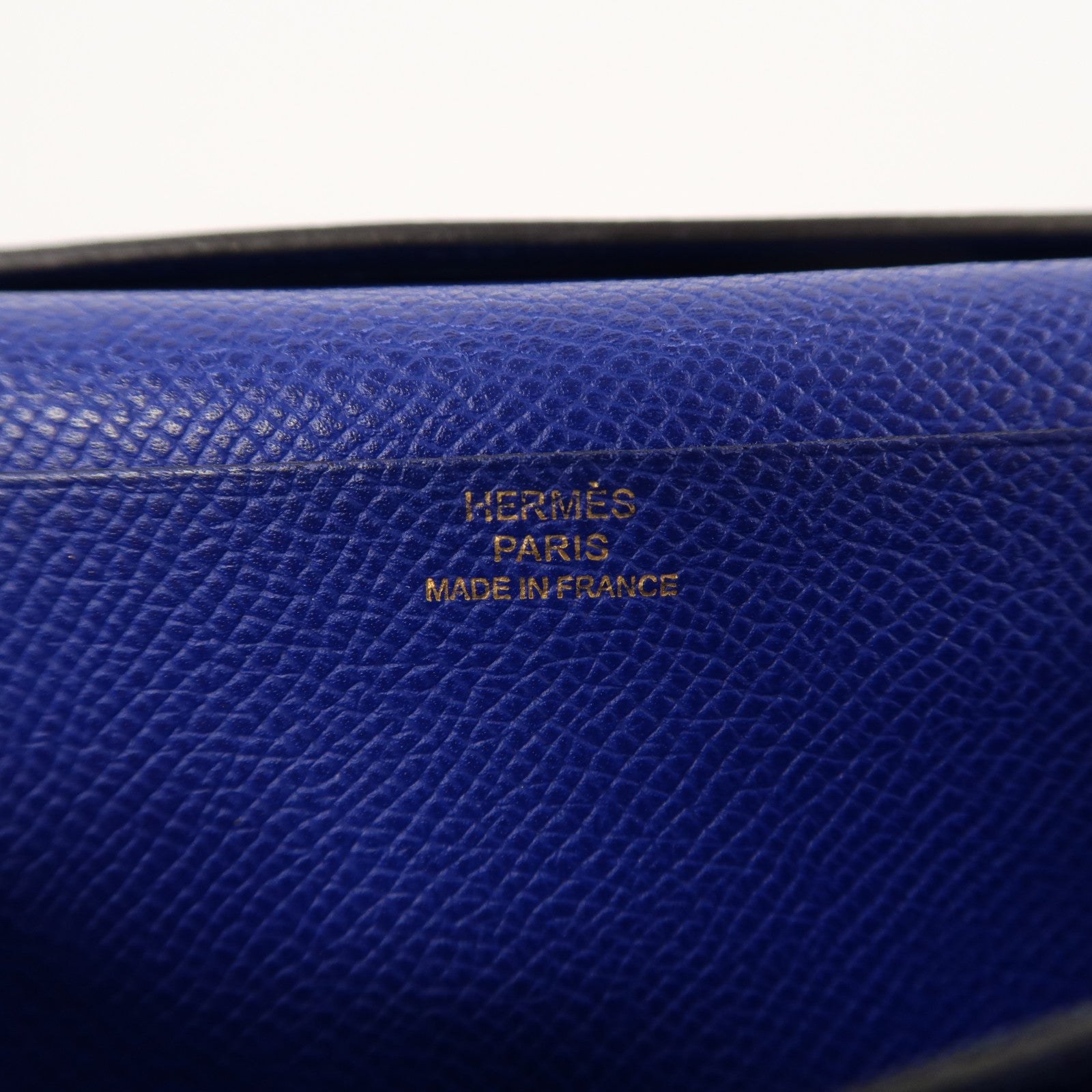 HERMES 【激減優惠】Epsom皮革Brean Long Wallet金扣長錢包電光藍色