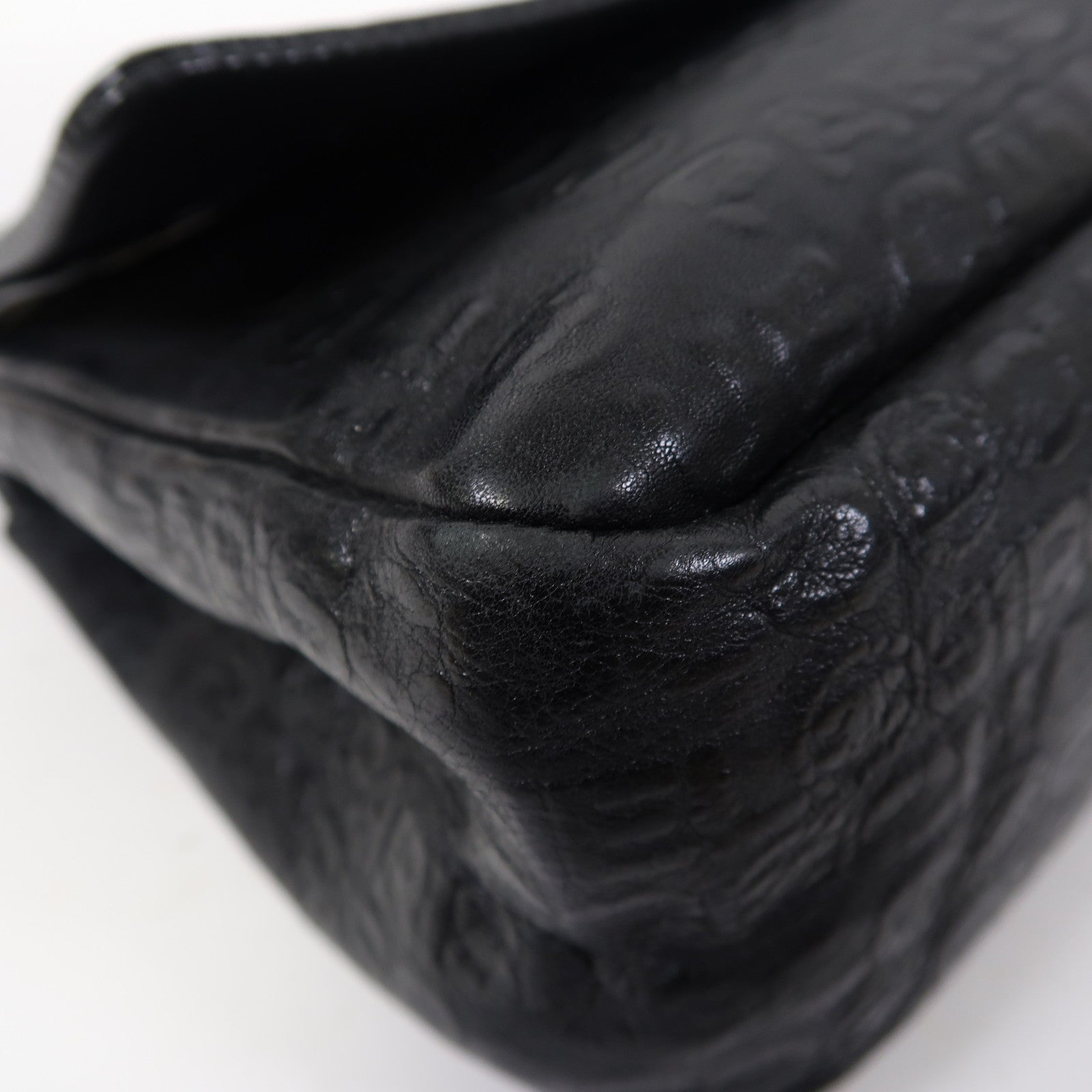 CHANEL 【激減優惠】牛皮皮革2.55 Chain Shoulder銀扣鏈帶肩背袋黑色