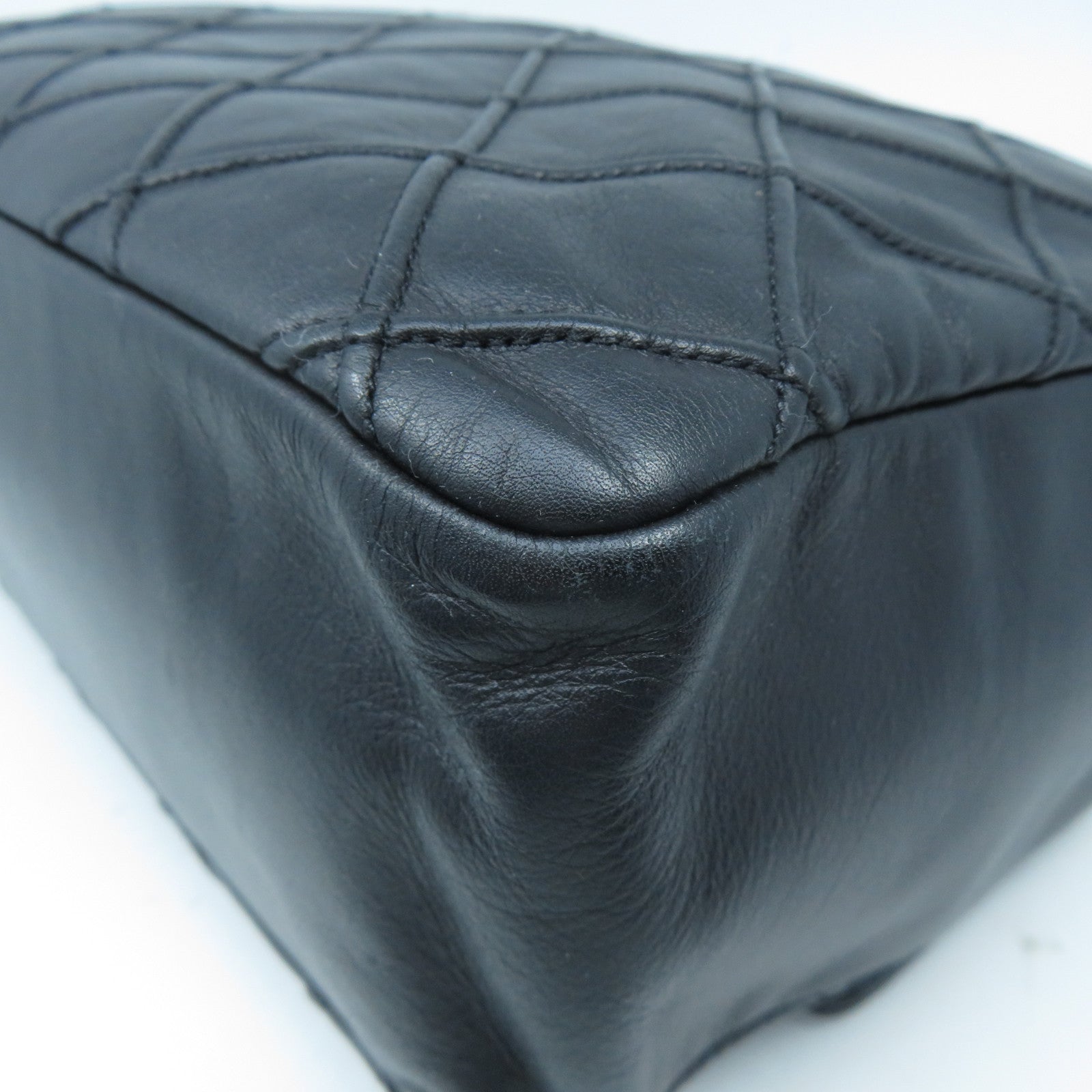 CHANEL 【激減優惠】菱格羊皮皮革Chain Shoulder金扣鏈帶肩背袋黑色