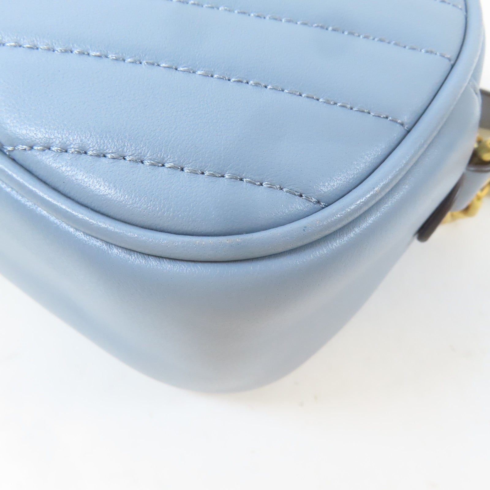 Tory Burch 牛皮皮革Shoulder Bag金扣肩背袋淺藍色