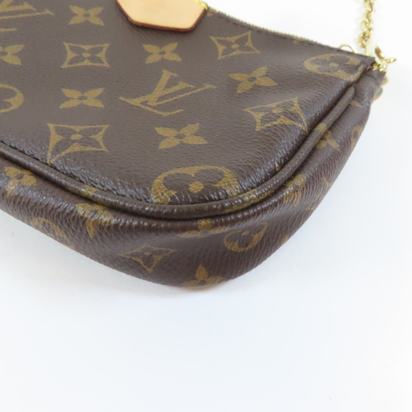 LOUIS VUITTON Monogram Multi Pochette Accessories金扣肩背袋綠色/啡色