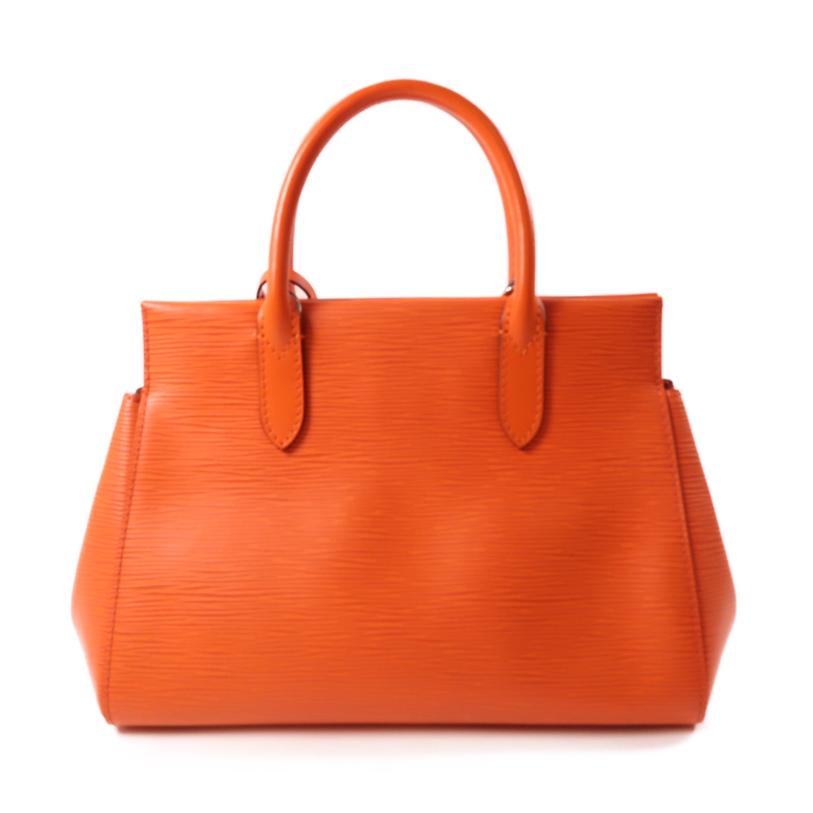 LOUIS VUITTON Epi Marly BB銀扣手挽肩背兩用袋橙色