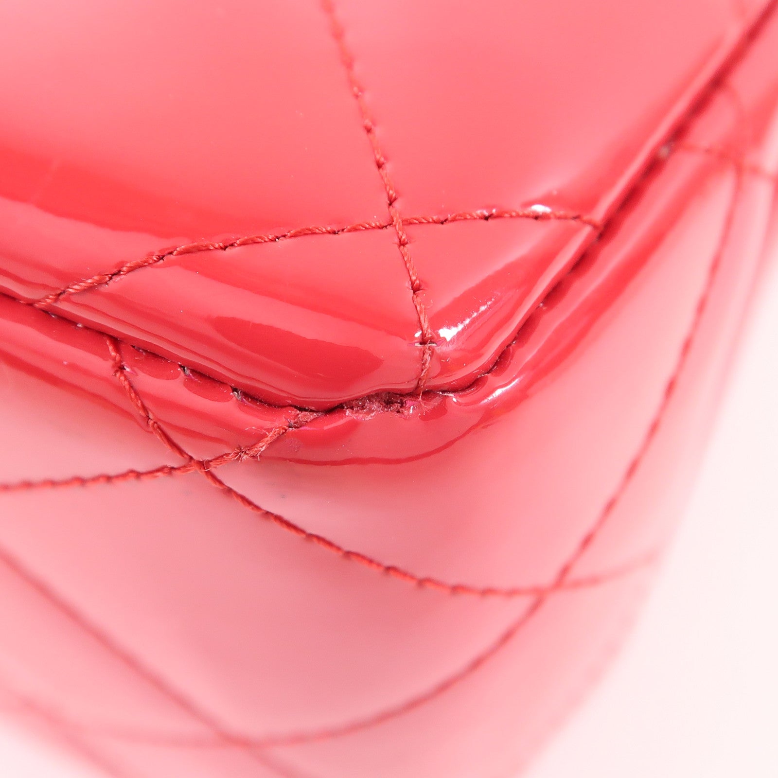 CHANEL 漆皮皮革Large Classic銀扣鏈帶肩背袋