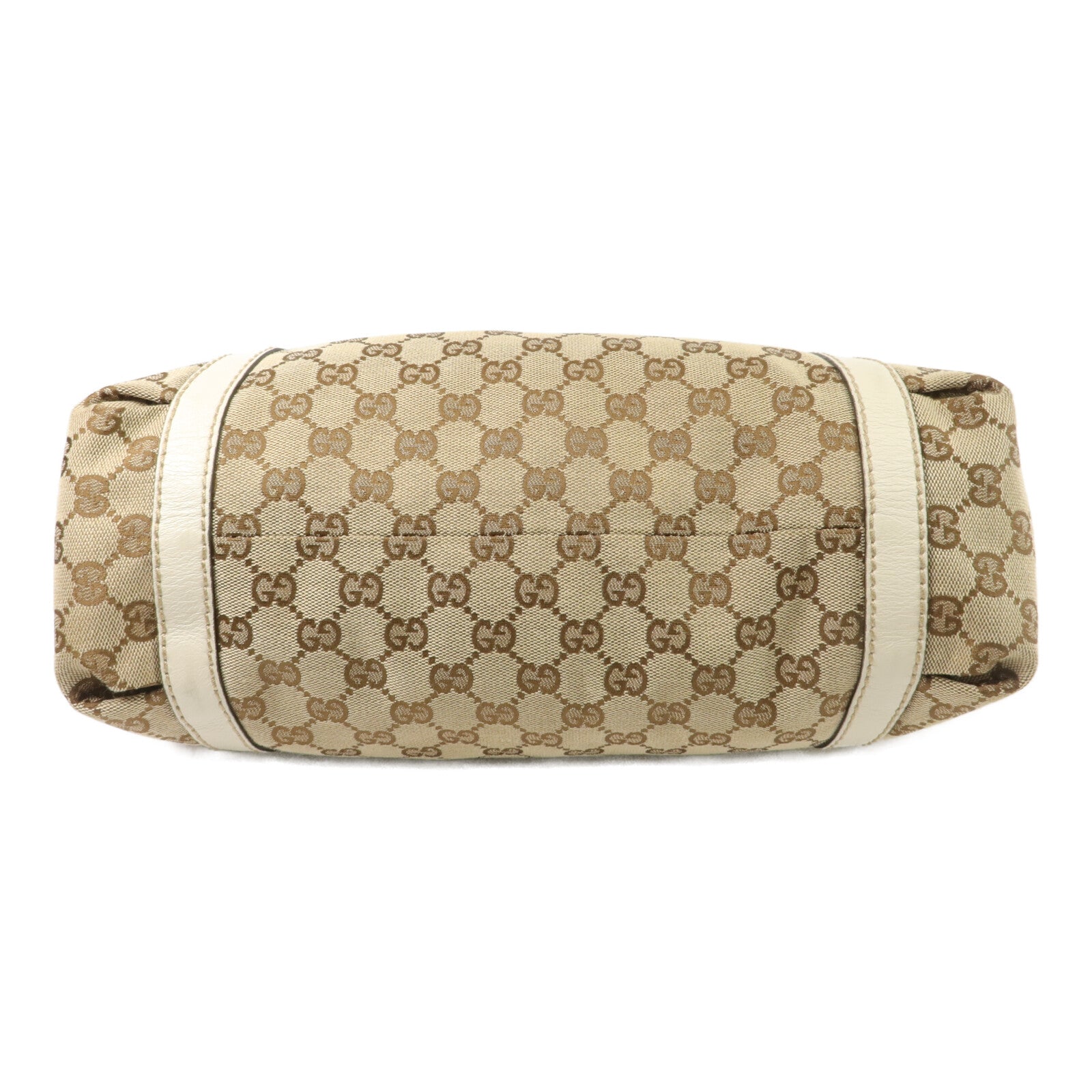 GUCCI 帆布/牛皮皮革Web Flap Tote肩背袋