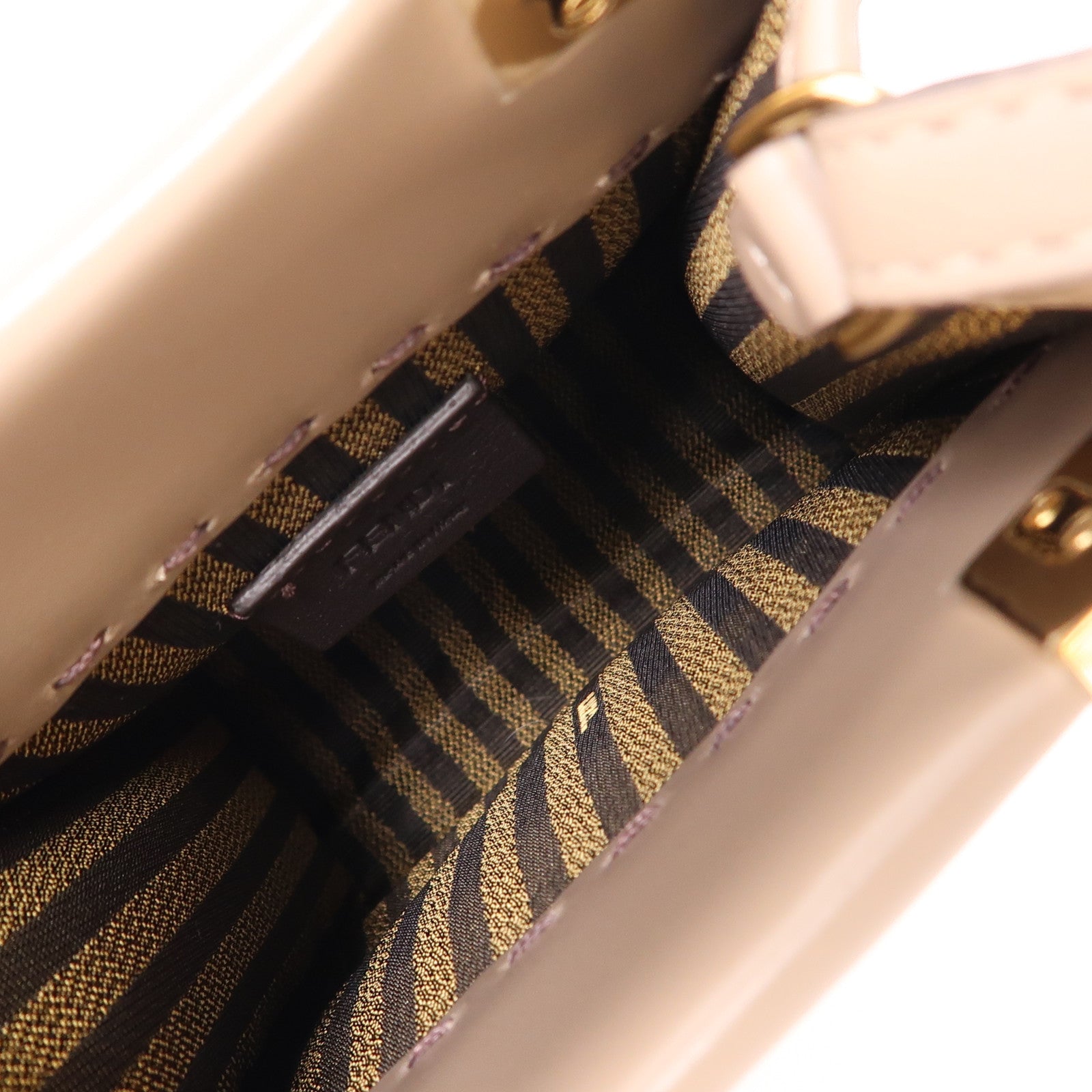 FENDI 牛皮皮革Mini Sunshine Shopper金扣手挽肩背兩用袋