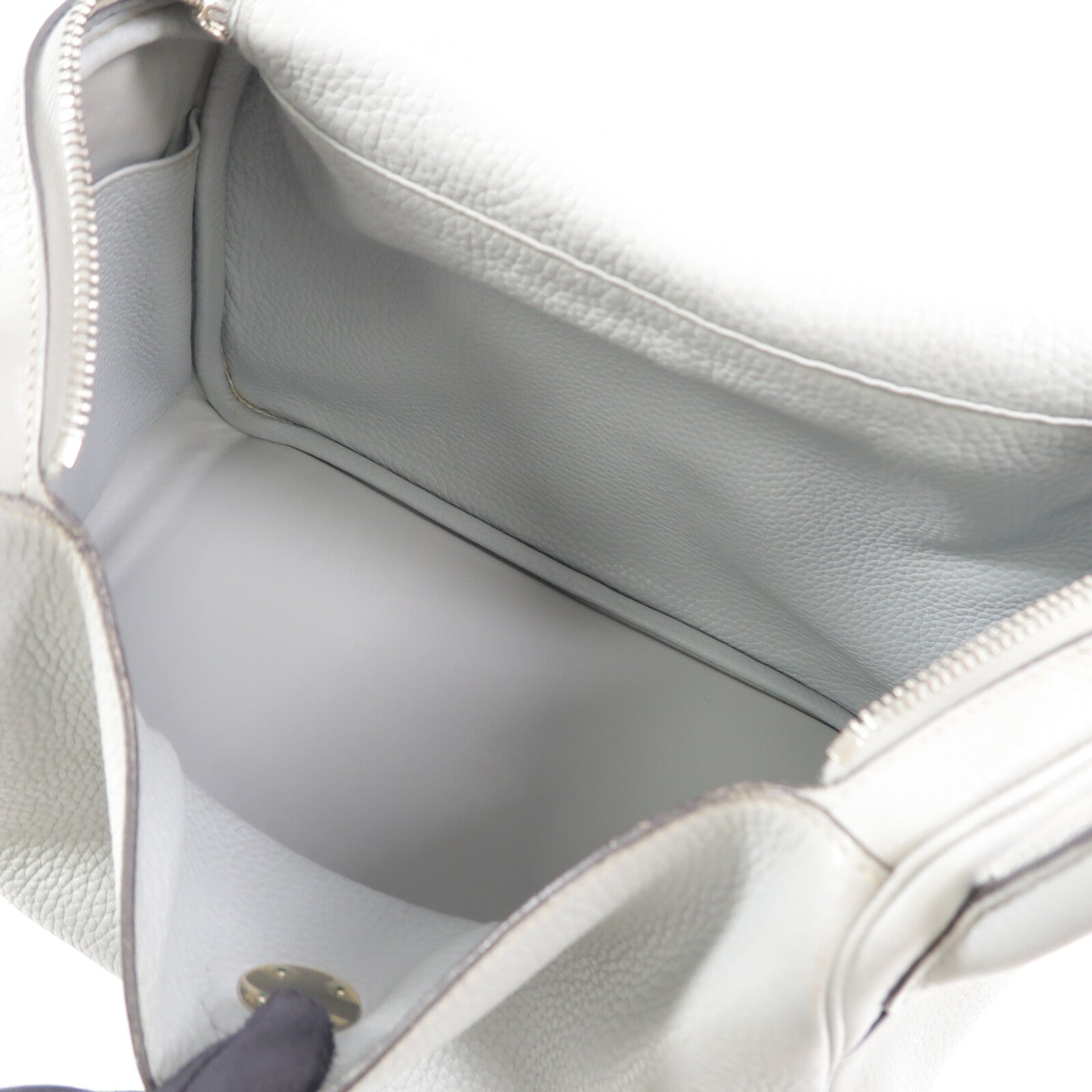 HERMES Clemence皮革Lindy 30手挽肩背兩用袋Bleu Pale