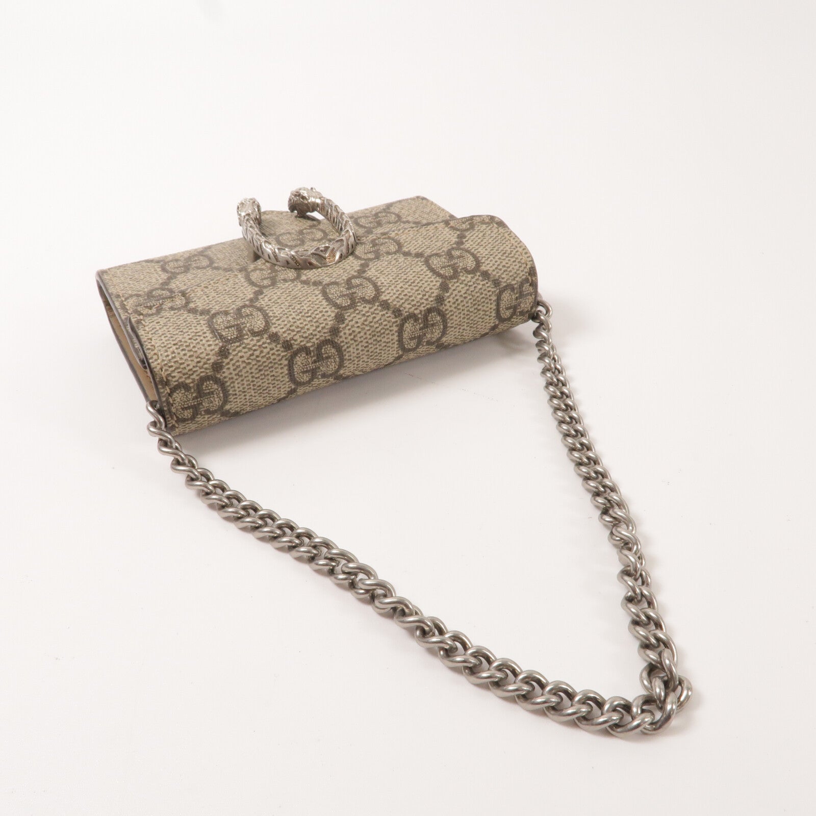GUCCI 塗層帆布Dionysus Chain Wallet鏈帶手挽袋