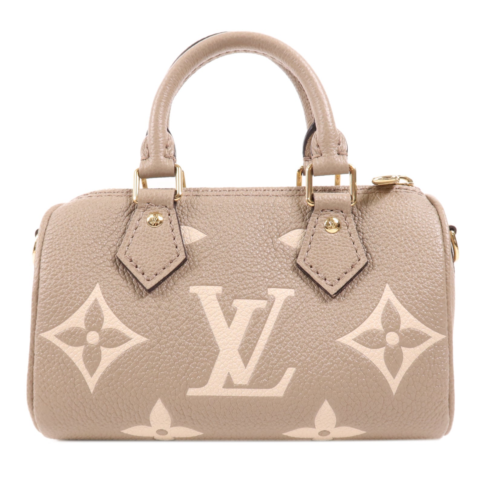 LOUIS VUITTON Monogram Empreinte Nano Speedy金扣手挽肩背兩用袋