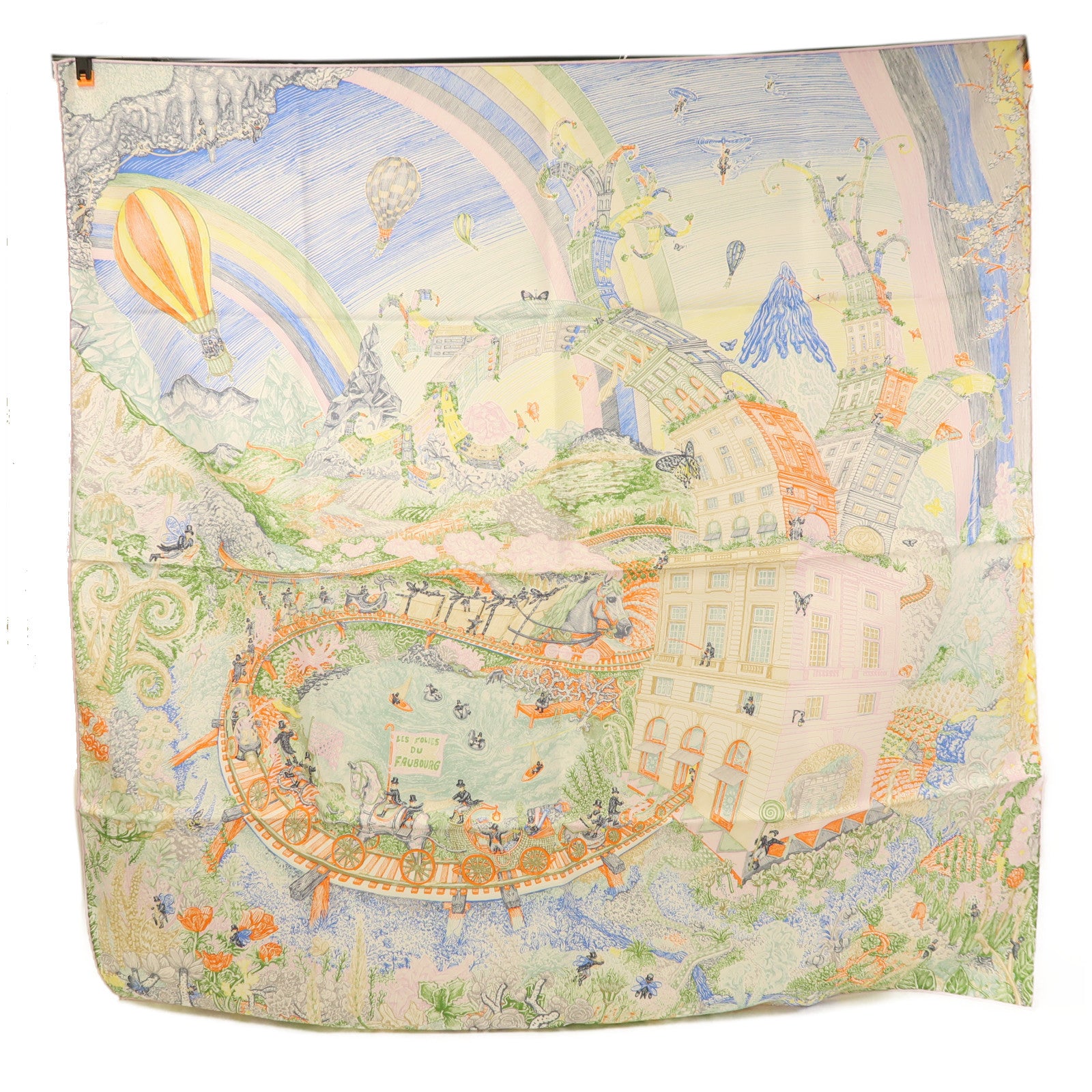 HERMES 絲質Scarf圍巾彩色