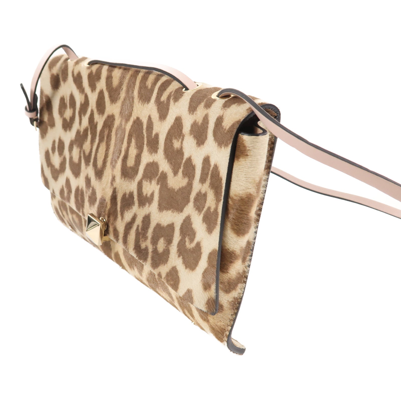 Valentino 馬毛Shoulder Bag金扣肩背袋