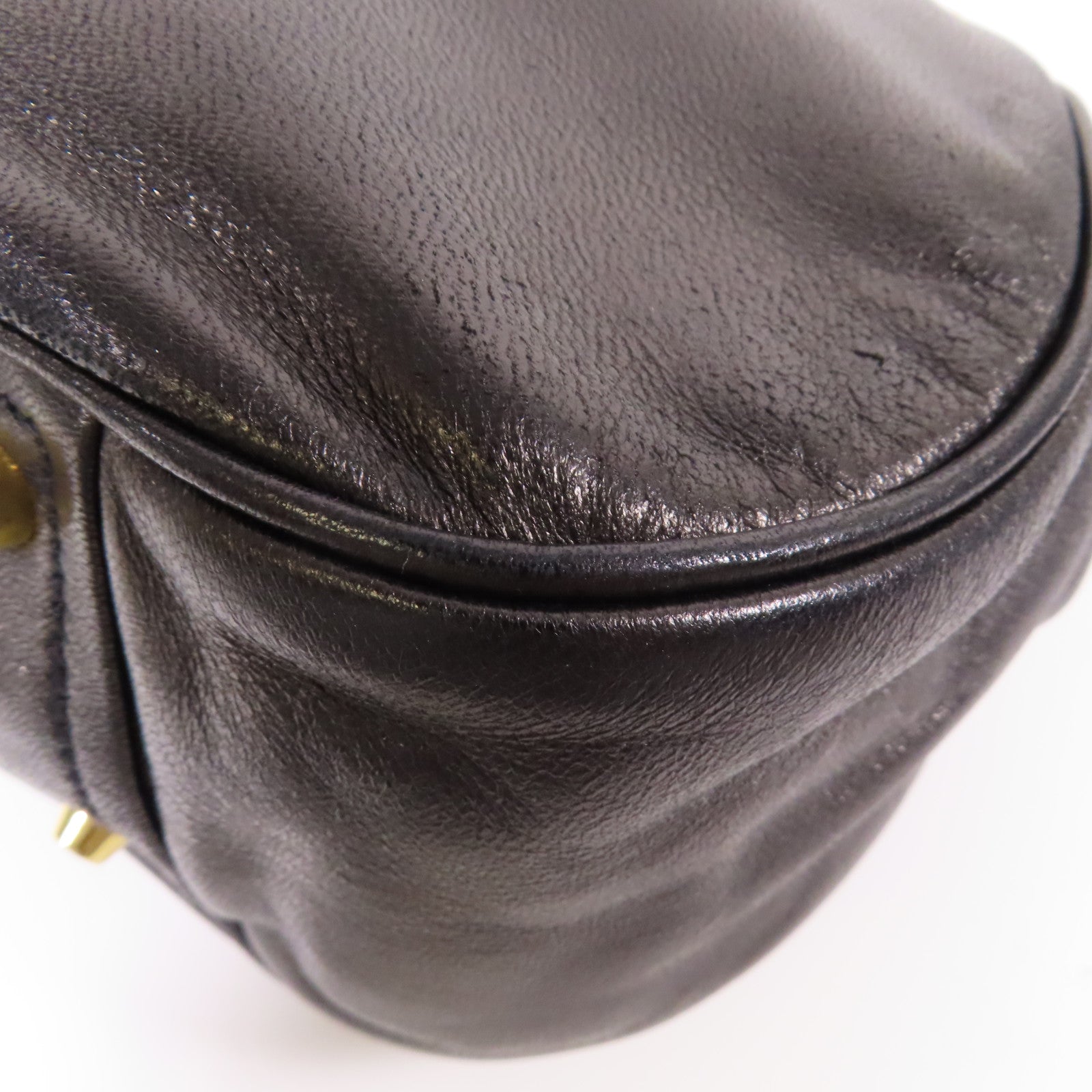 PRADA 羊皮皮革Shoulder Bag金扣肩背袋黑色