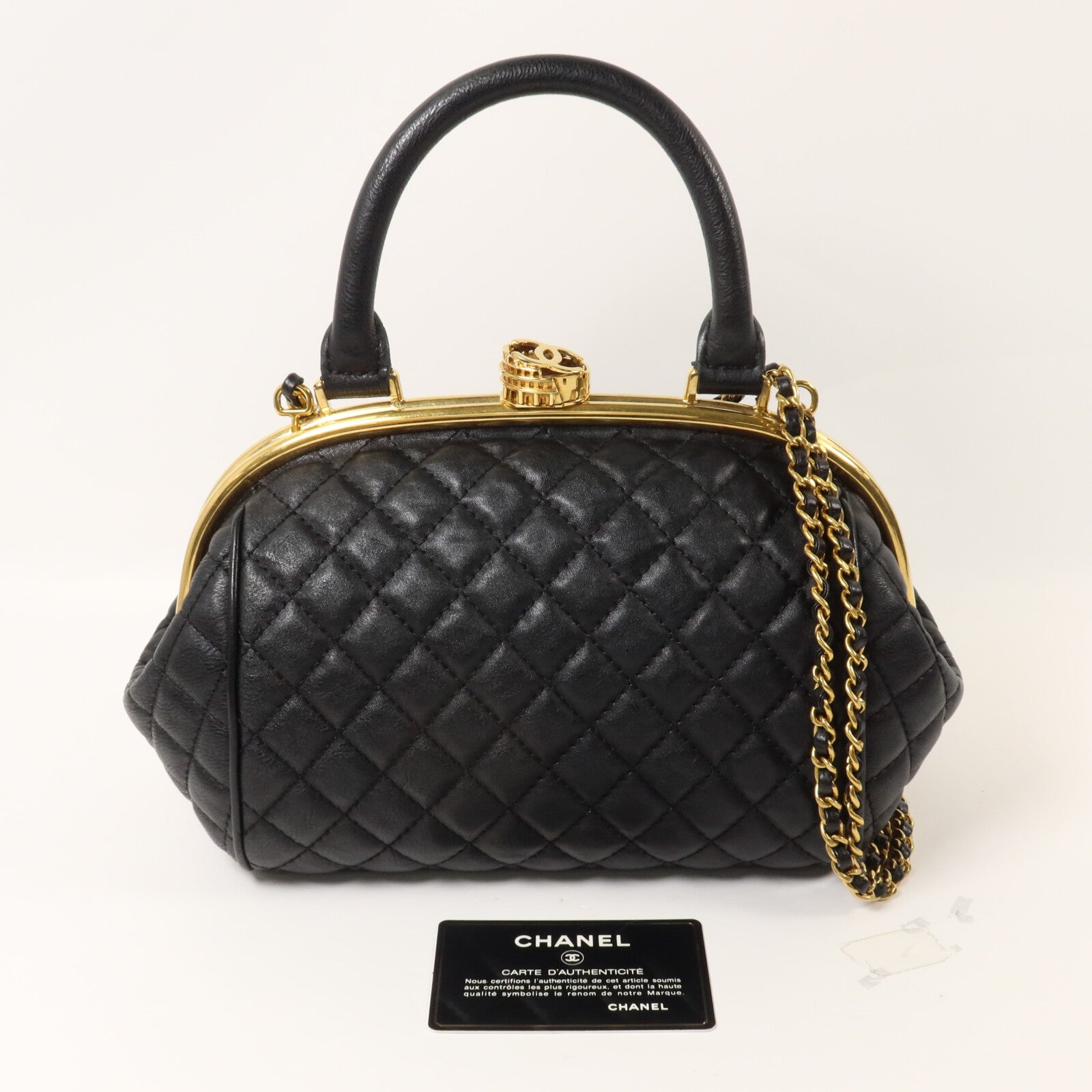 CHANEL 牛皮皮革Shoulder Bag鏈帶手挽肩背兩用袋