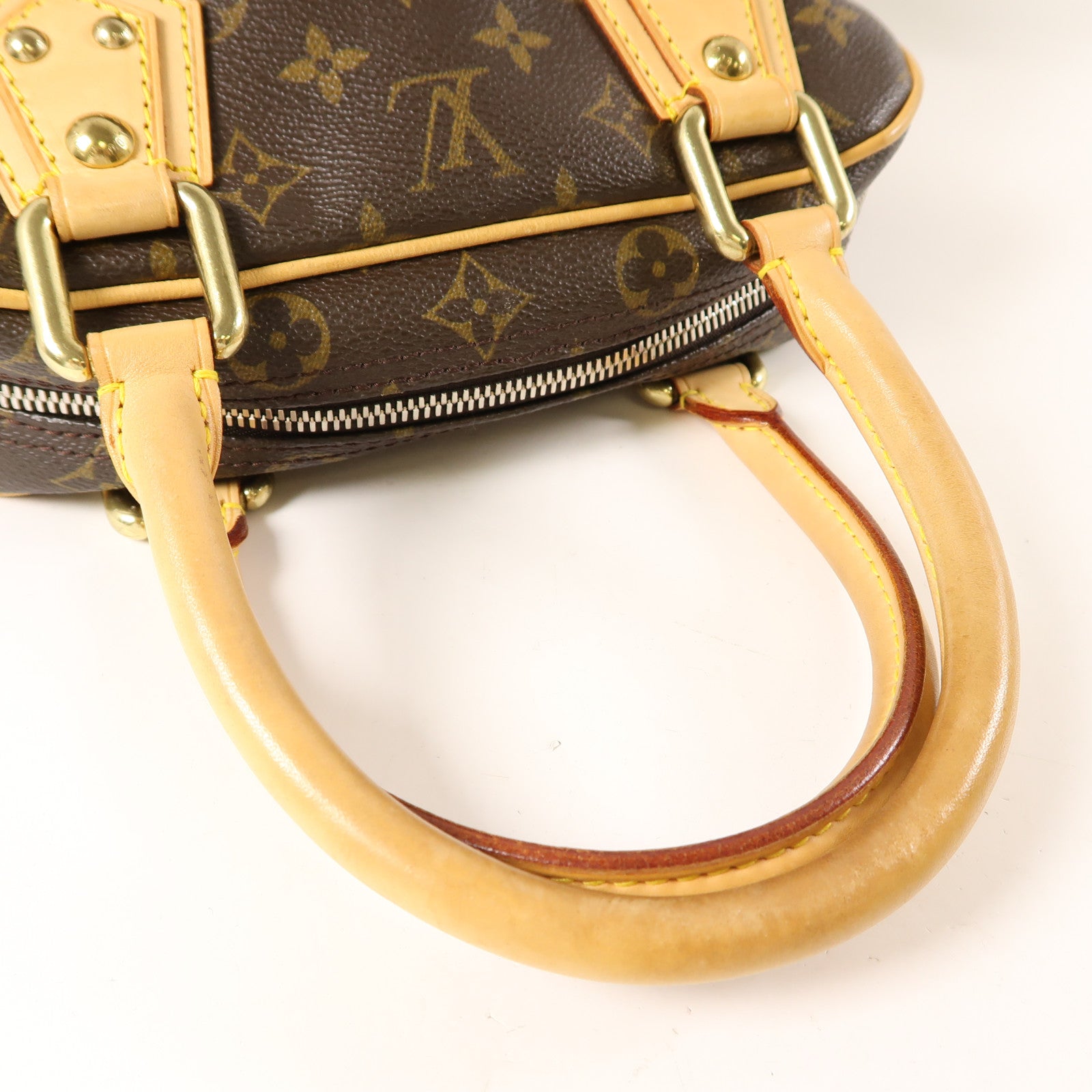 LOUIS VUITTON Monogram Manhattan PM手挽袋棕色