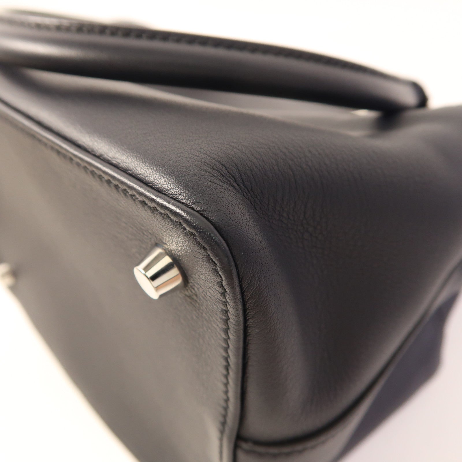 HERMES Evercolor皮革Toolbox 20銀扣手挽肩背兩用袋Bleu Indigo/Fuchsia