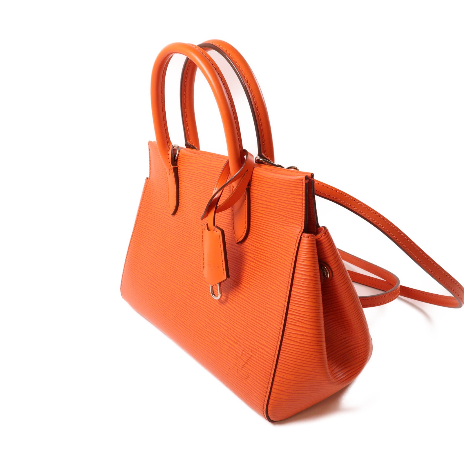 LOUIS VUITTON Epi Marly BB銀扣手挽肩背兩用袋橙色