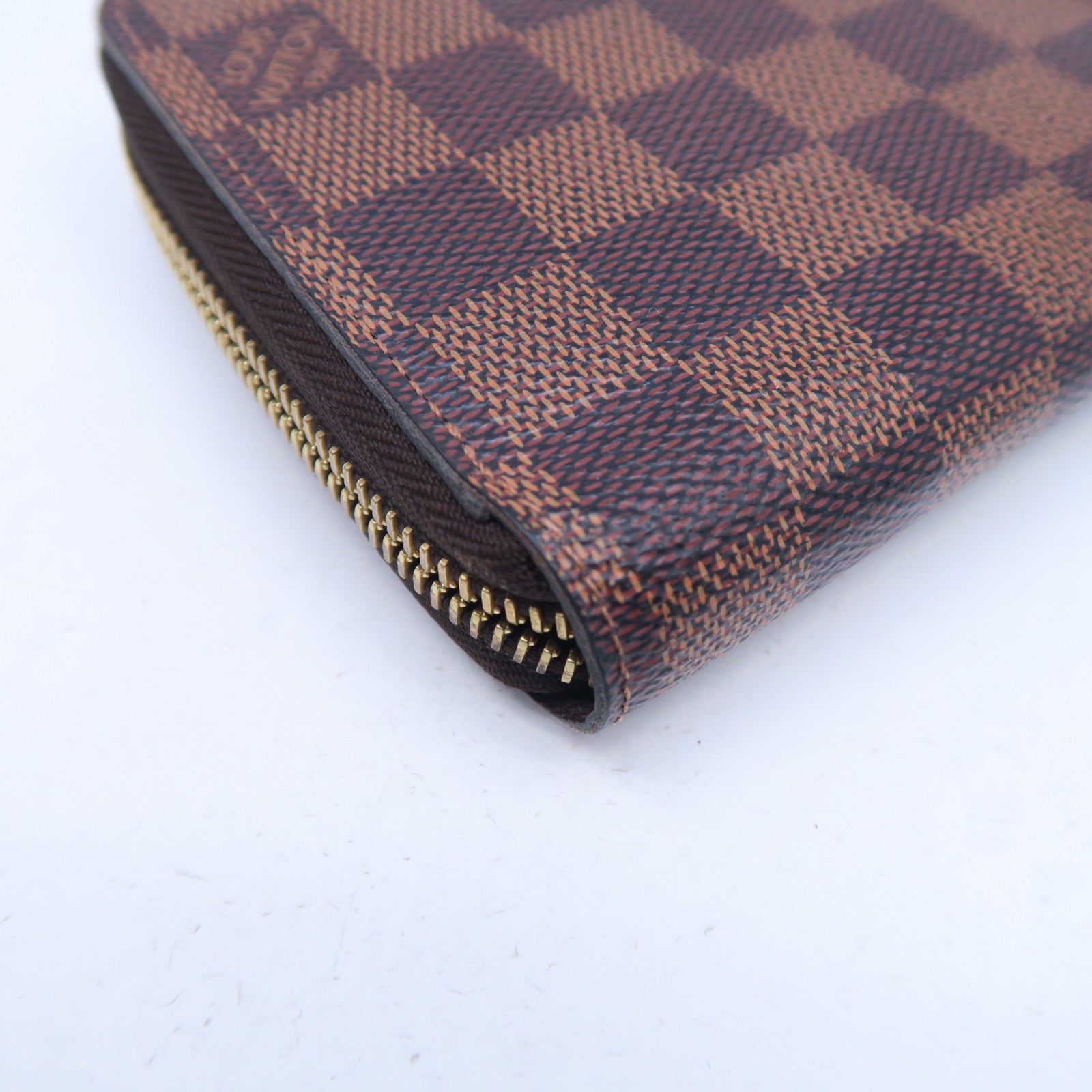 LOUIS VUITTON 【激減優惠】Damier Ebene Zipper Wallet金扣長錢包啡色