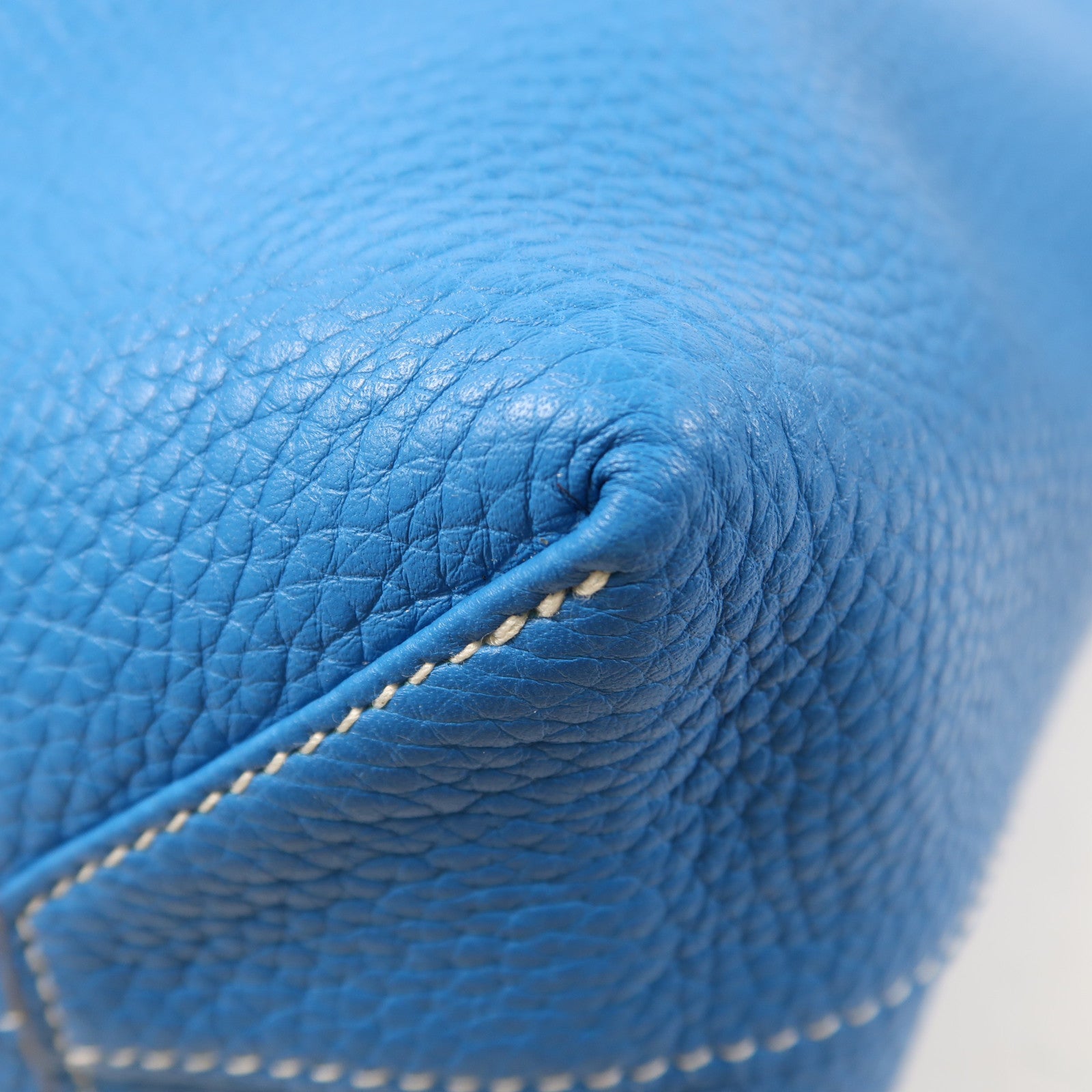 HERMES Clemence皮革Double Sens 45肩背袋藍色/綠色