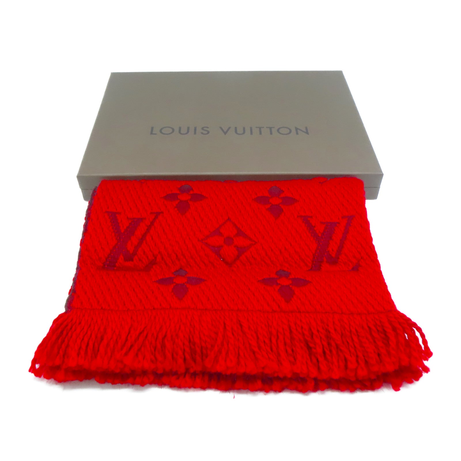 LOUIS VUITTON **【激減優惠】絲質/羊毛Logomania Scarf圍巾紅色