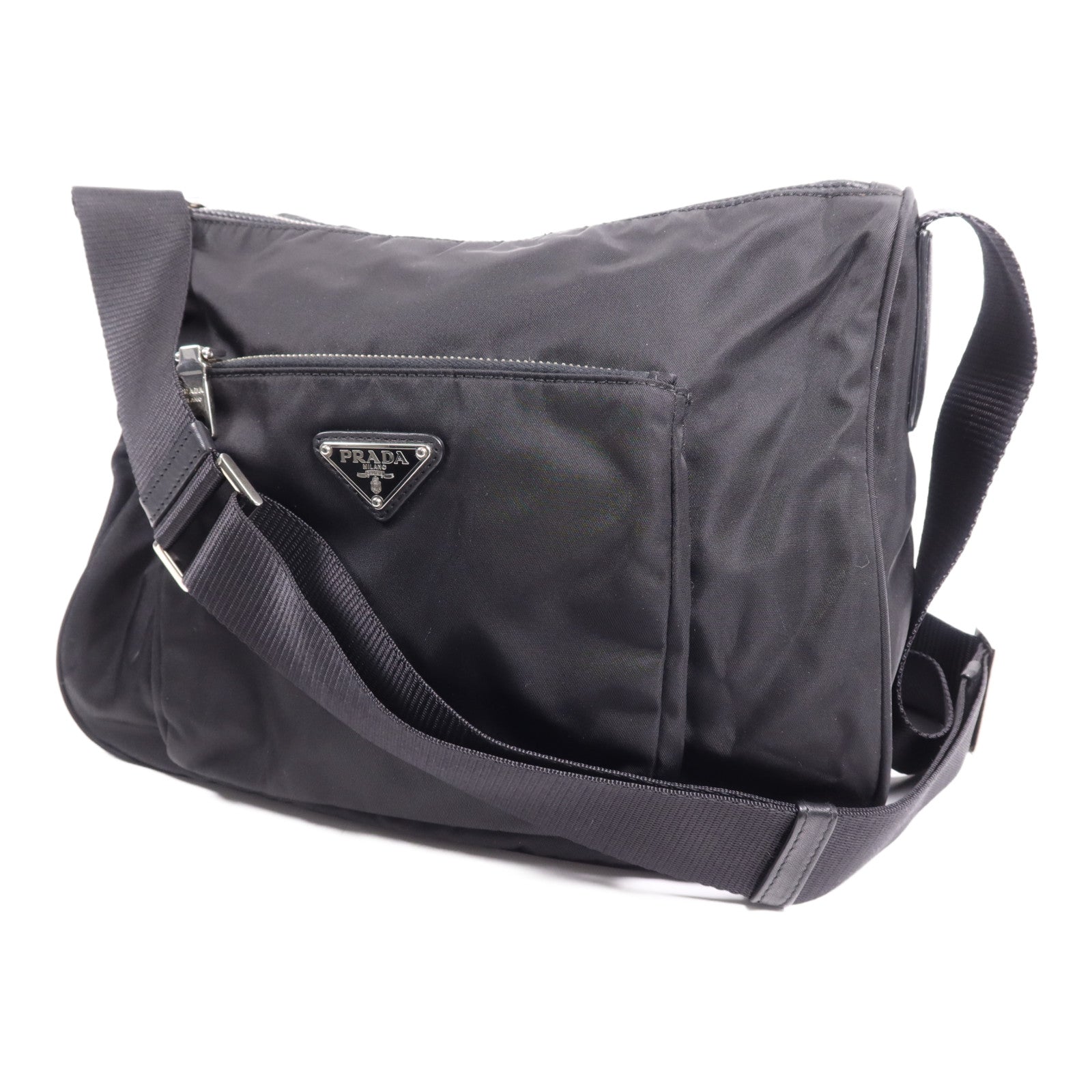 PRADA 尼龍Shoulder Bag銀扣肩背袋