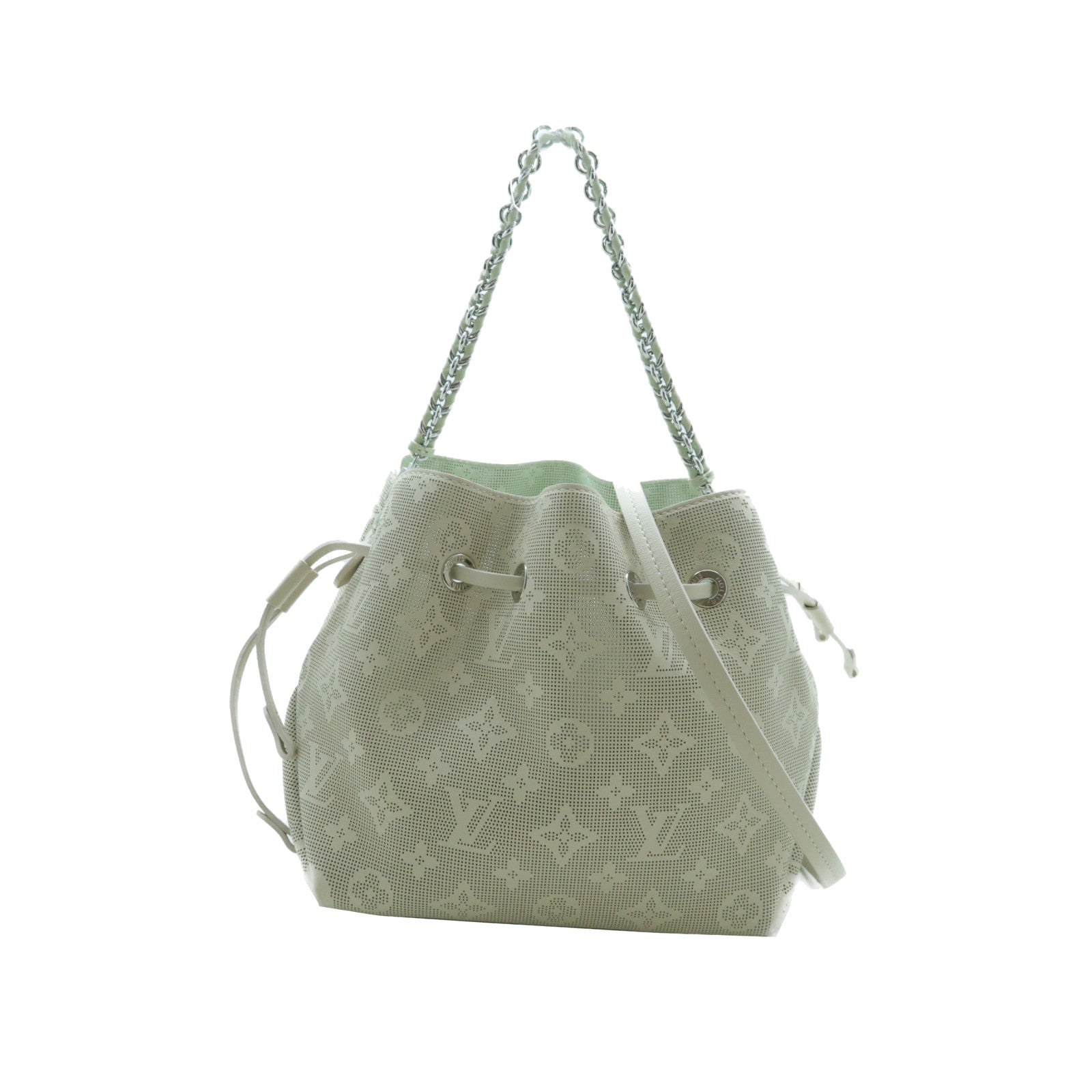 LOUIS VUITTON Mahina Bella銀扣鏈帶手挽肩背兩用袋白色
