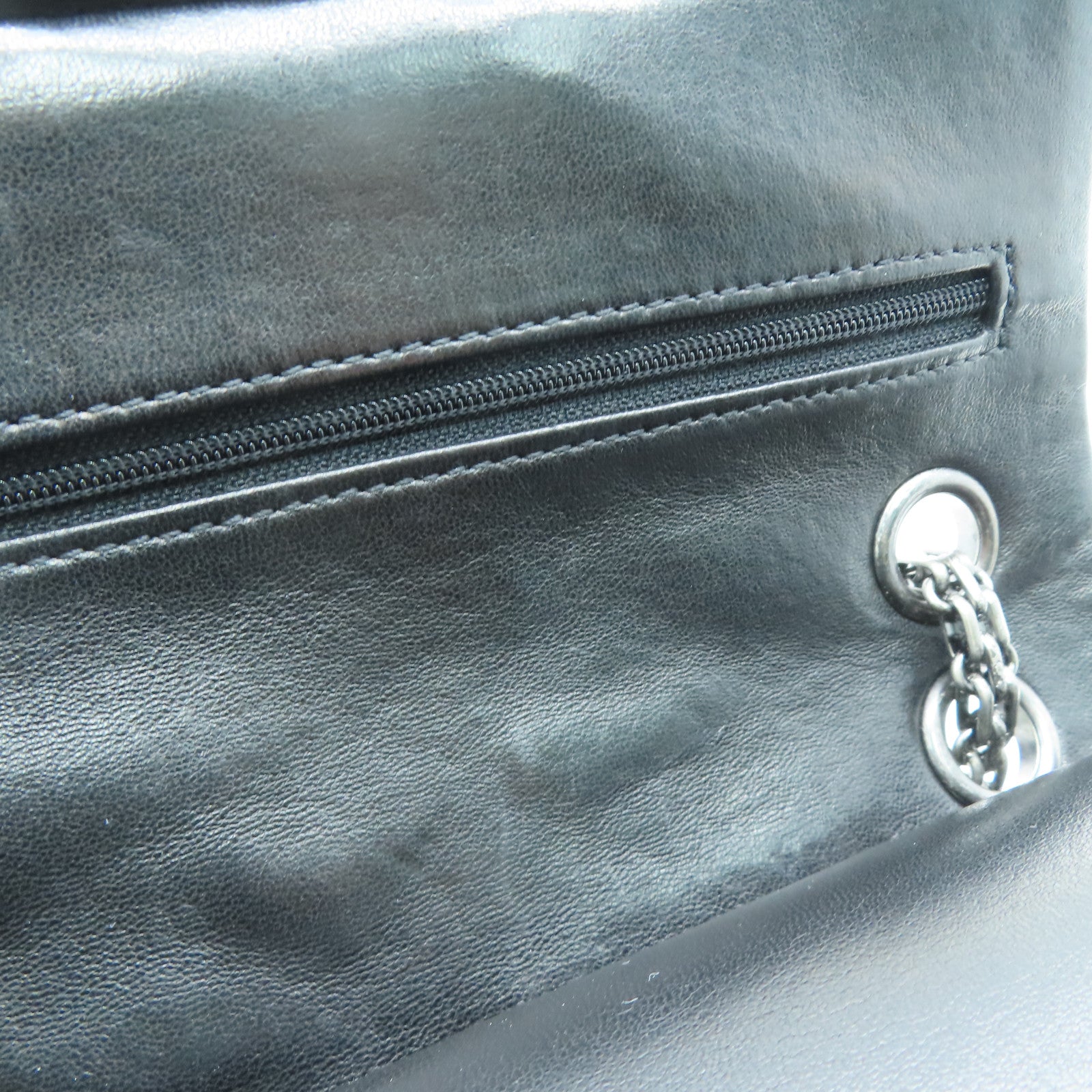 CHANEL 【激減優惠】菱格蛇皮皮革Chain Shoulder Bag鏈條銀扣肩背袋藍色