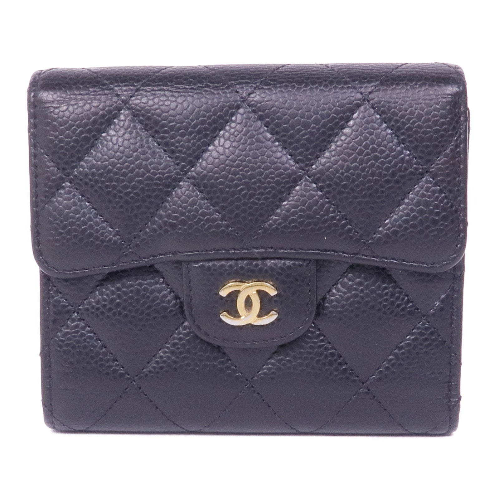 CHANEL 牛皮皮革Wallet金扣錢包
