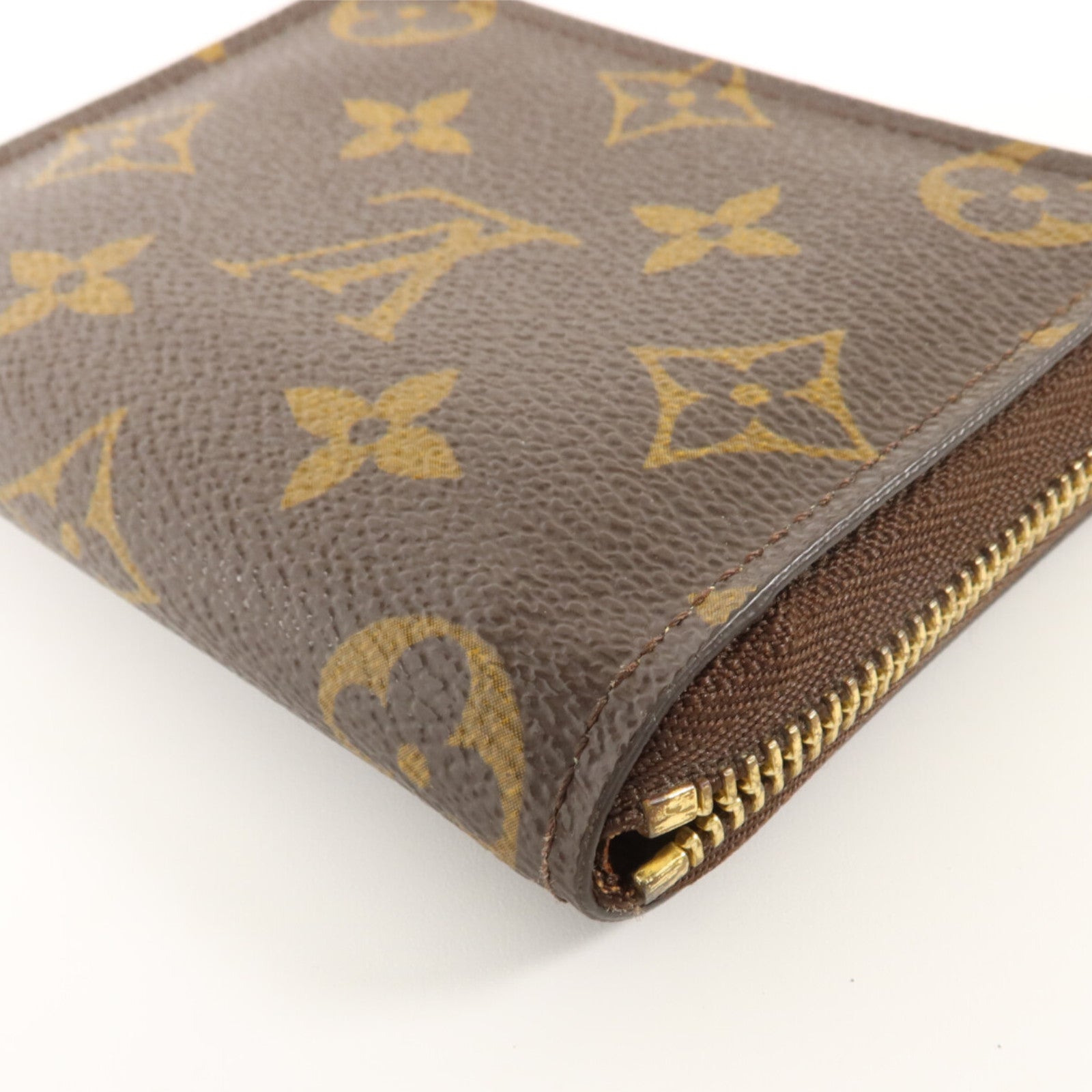 LOUIS VUITTON Monogram Zippy Coin Purse金扣零錢包棕色