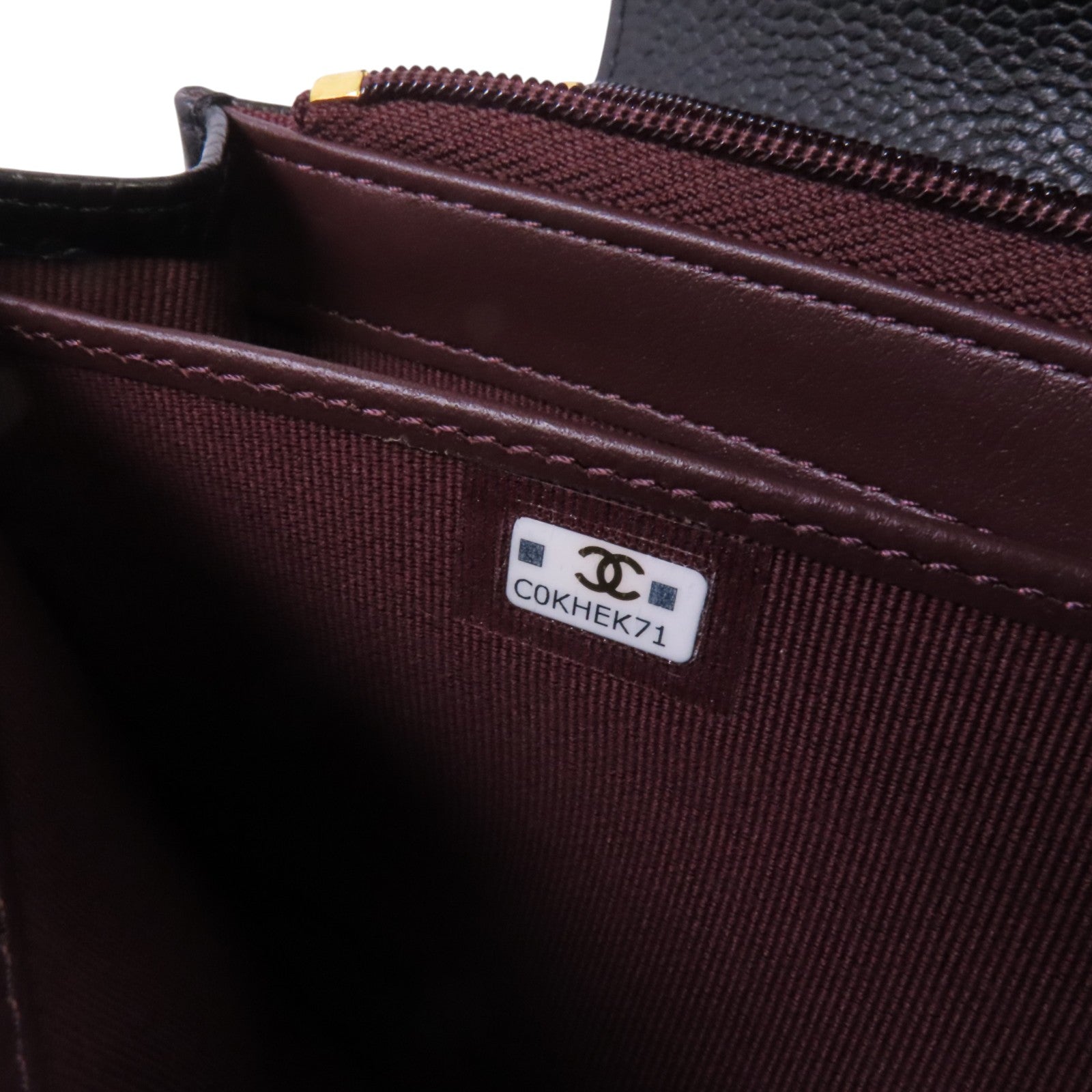 CHANEL 牛皮皮革Long Wallet金扣長錢包