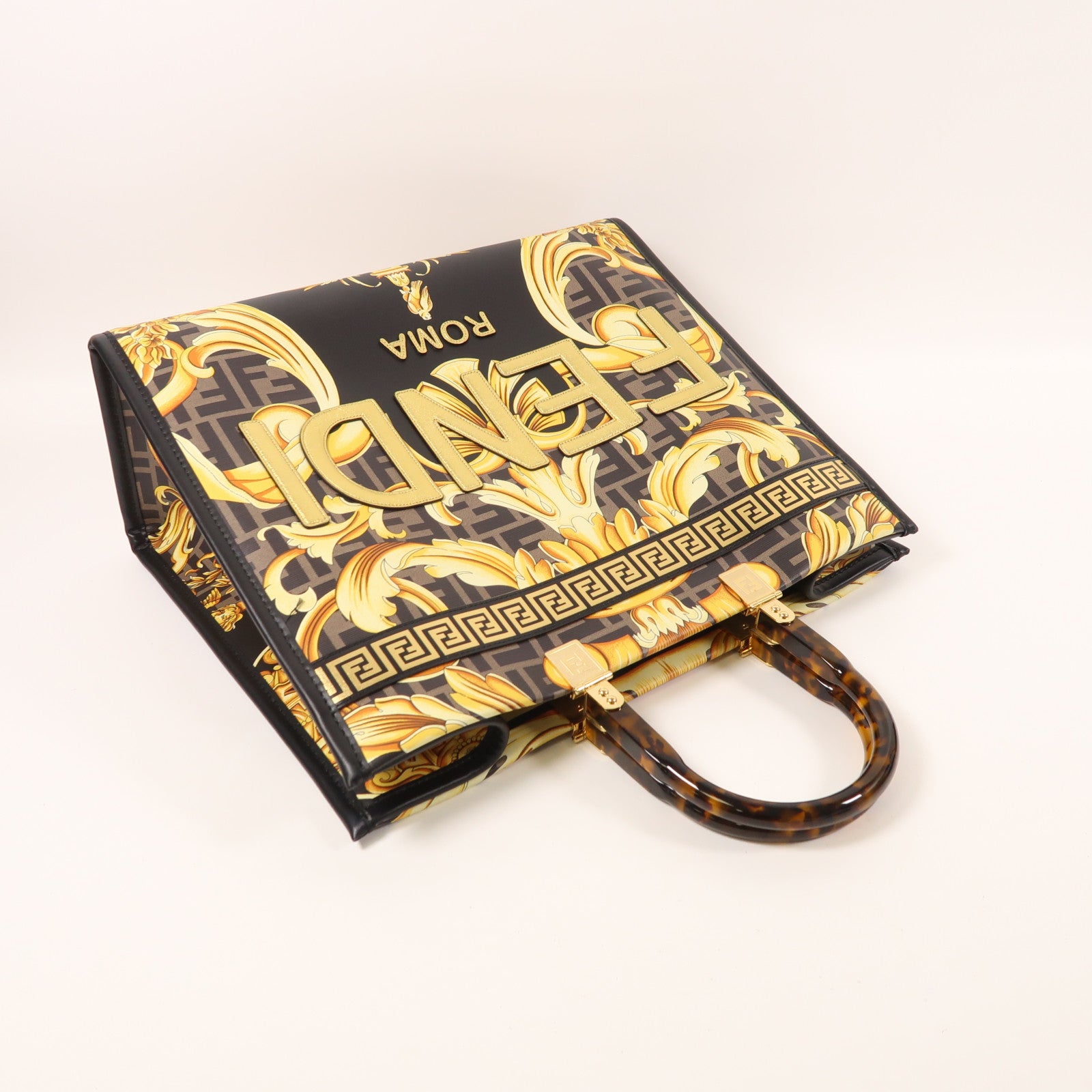 FENDI 皮革Sunshine Tote Bag金扣手挽肩背兩用袋