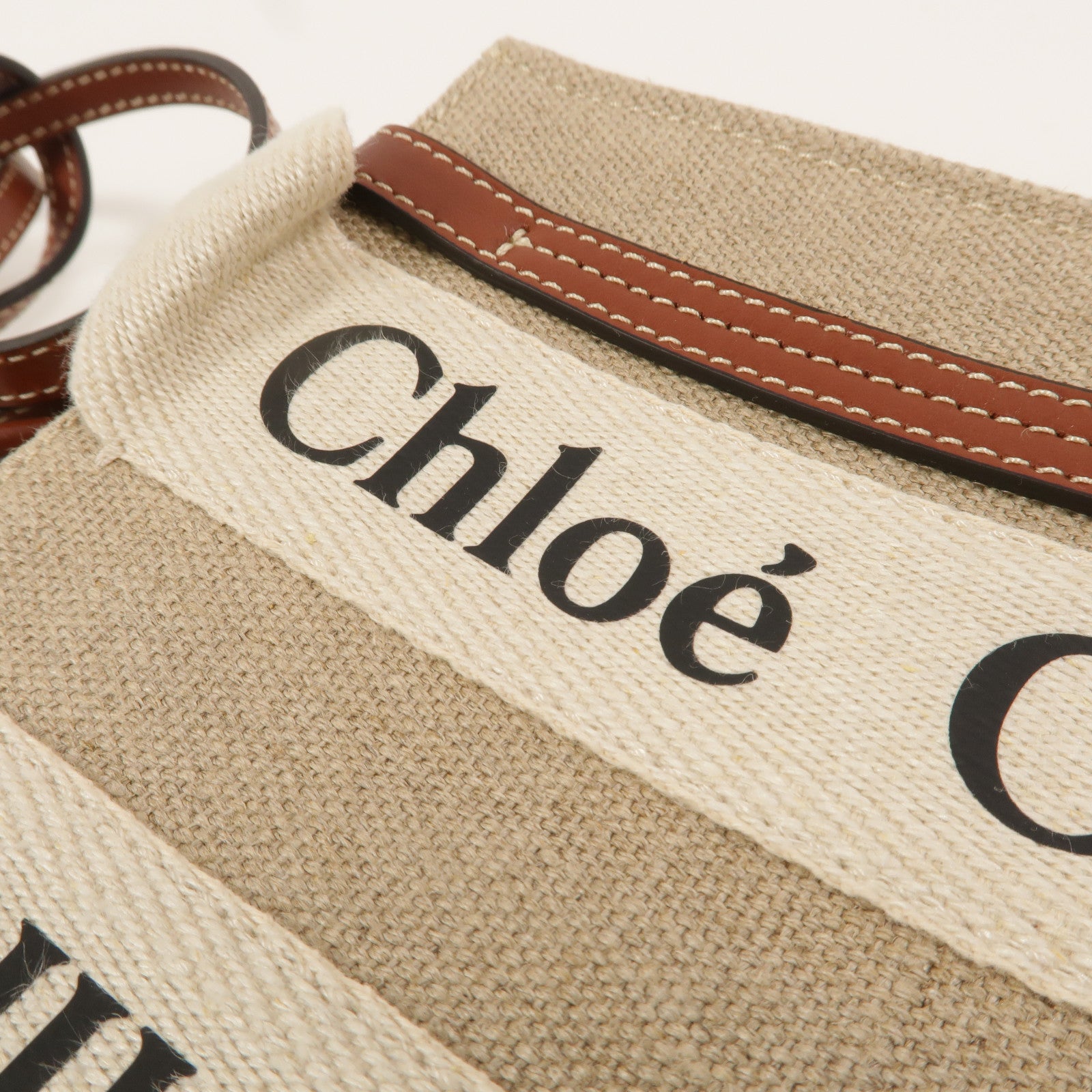 Chloe 帆布Woody Tote Bag Mini手挽肩背兩用袋