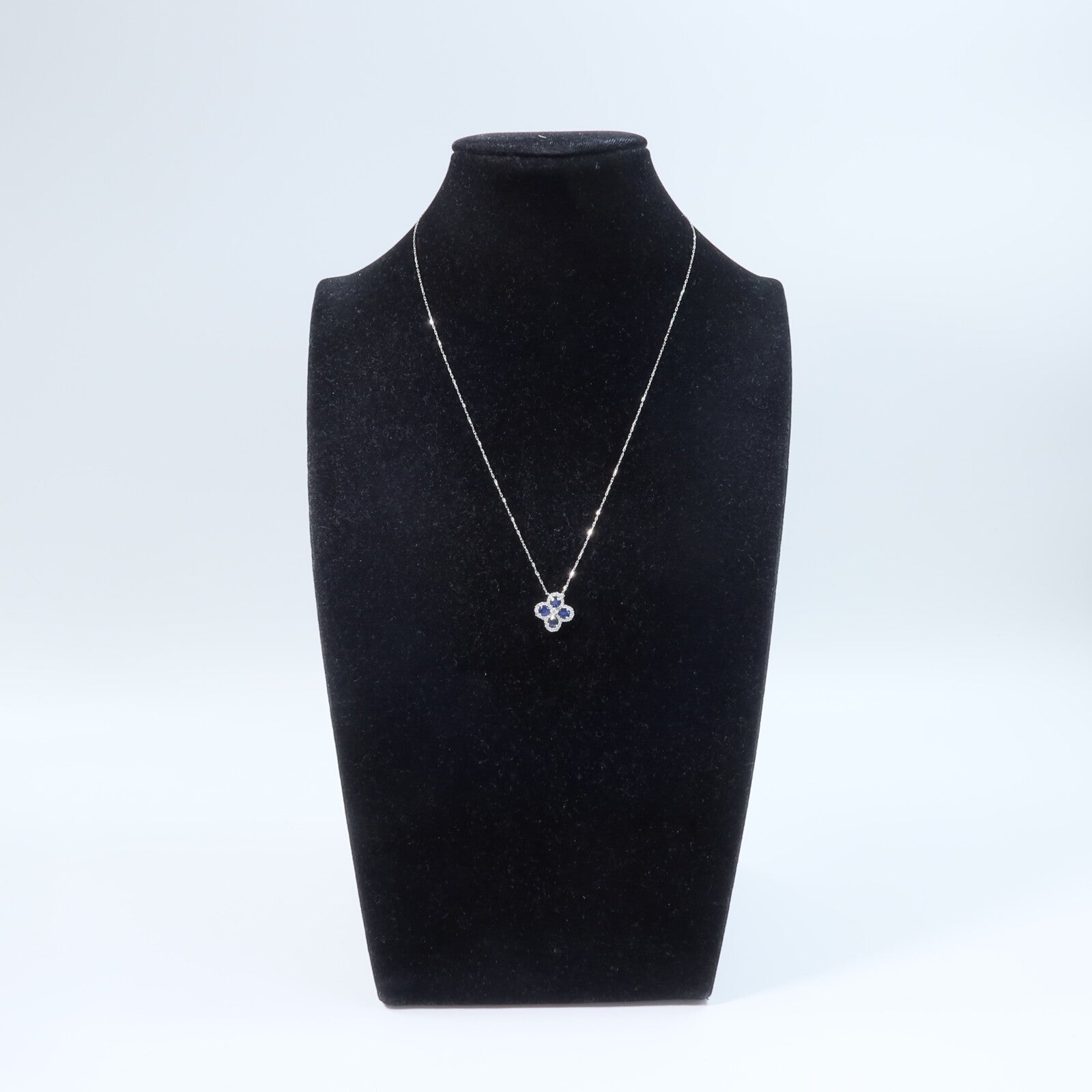 JEWELRY 18K白金Sapphire Diamond Necklace藍寶石/鑽石項鍊